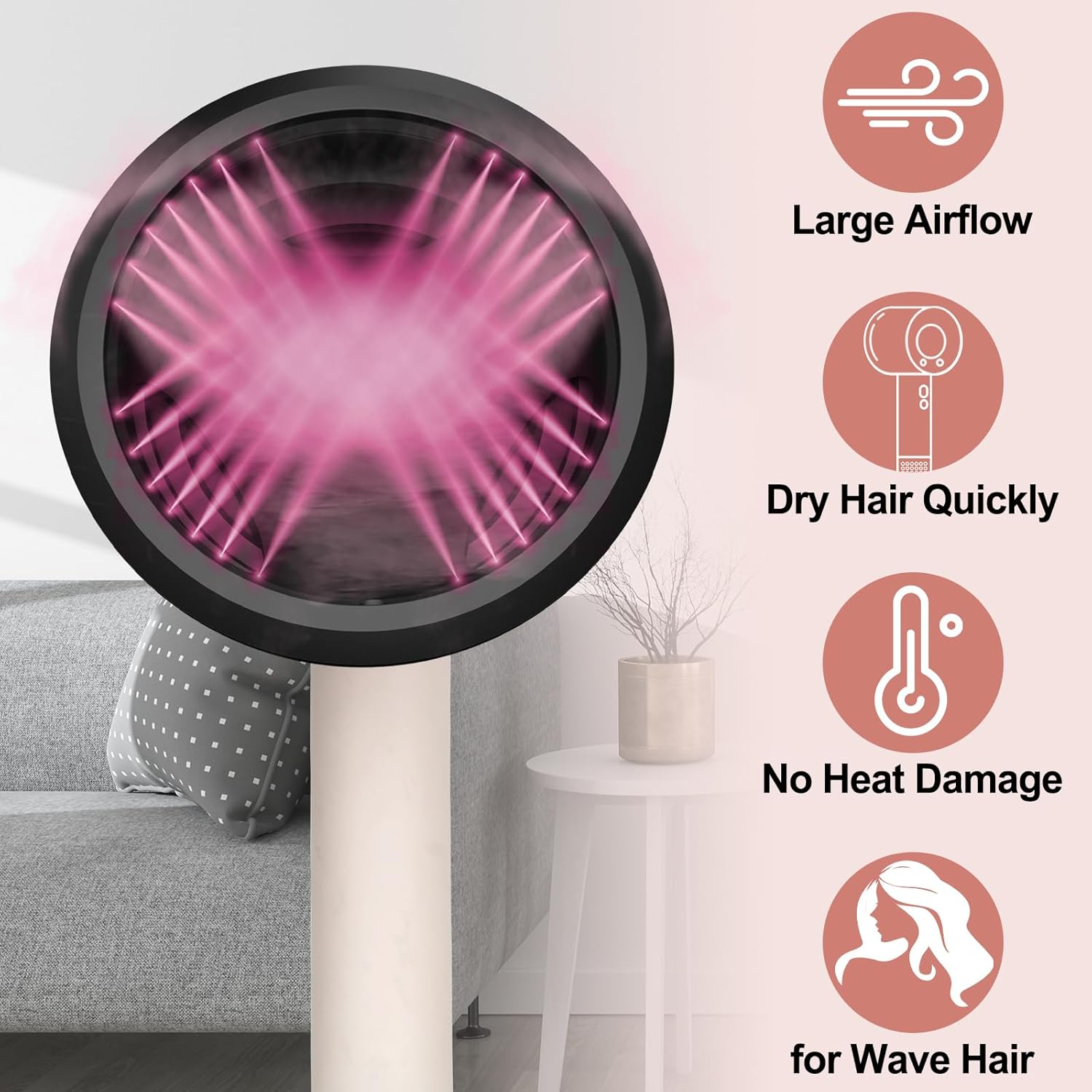 PUREGUST Wave Curl Diffuser for Dyson Hair Dryer Attachment, Dome or Diffuse Modes for Dyson Supersonic, for Nural HD16 HD15 HD12 HD08 HD04 HD03 HD02 to Enhance Curl and Control Wavy image number 2