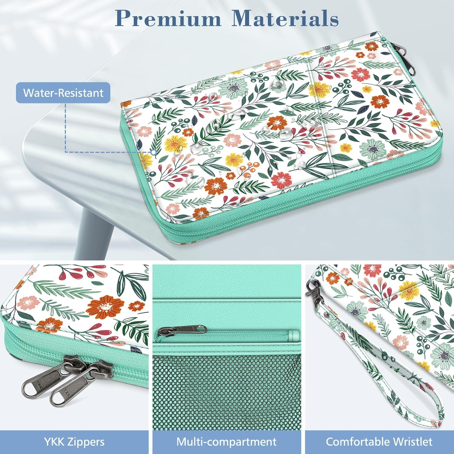 Fintie Family Passport Holder Wallet, RFID Blocking Travel Document Organizer Clutch Bag Credit Cards Case Cover for Women Men - Black image number 7