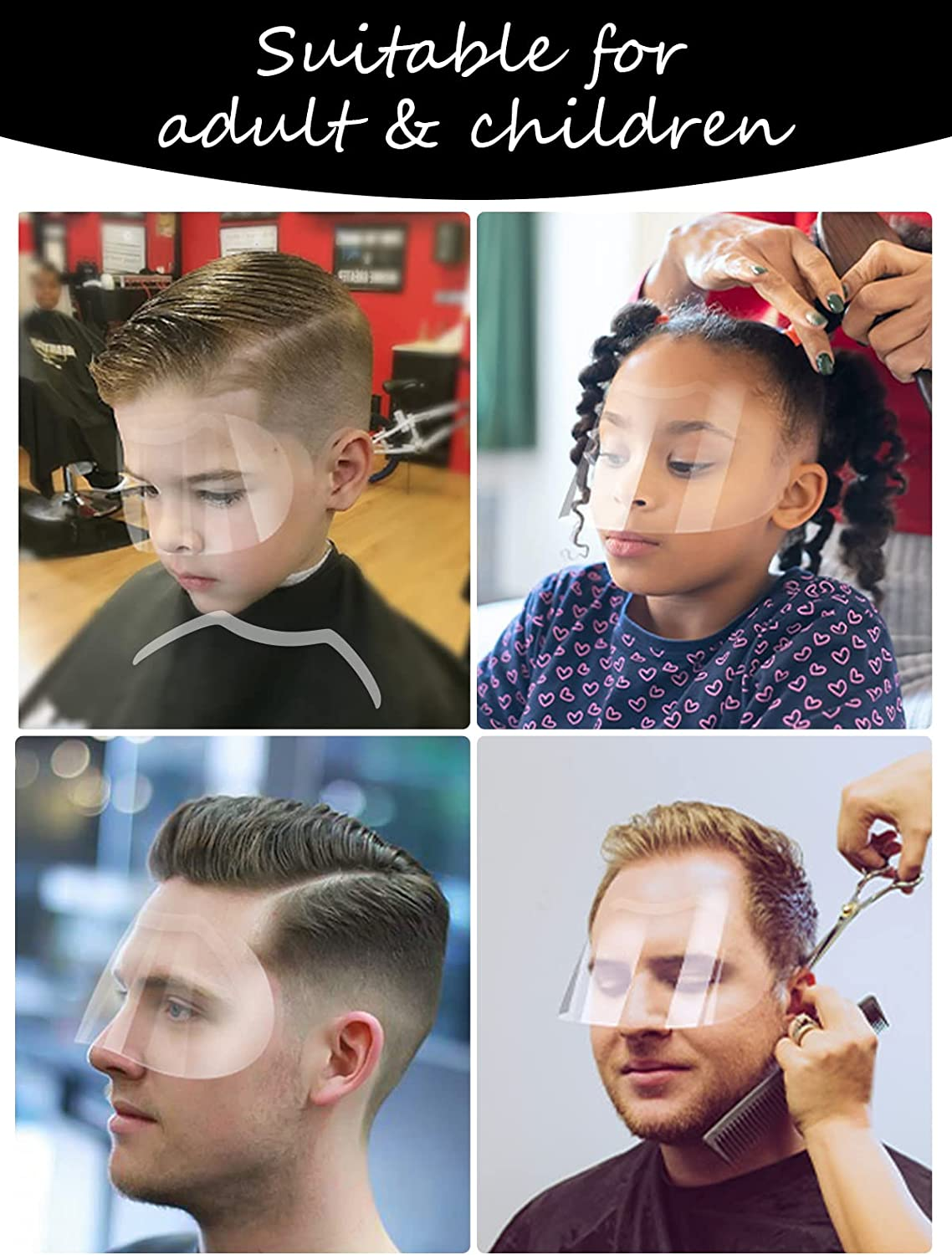 EBANKU 200 PCS Microblading Permanent Makeup Shower Face Shields Visors, Disposable Face Shields Masks for Hairspray Salon Supplies and Eyelash Extensions Eye Eyelid Surgery Aftercare image number 6