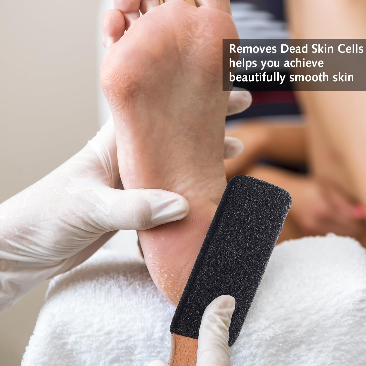 2 Piece Foot Files and Pumice Stone Set for Hard Skin - Premium Beech Wood & Silicon Carbide for Smooth Feet and Hands image number 2