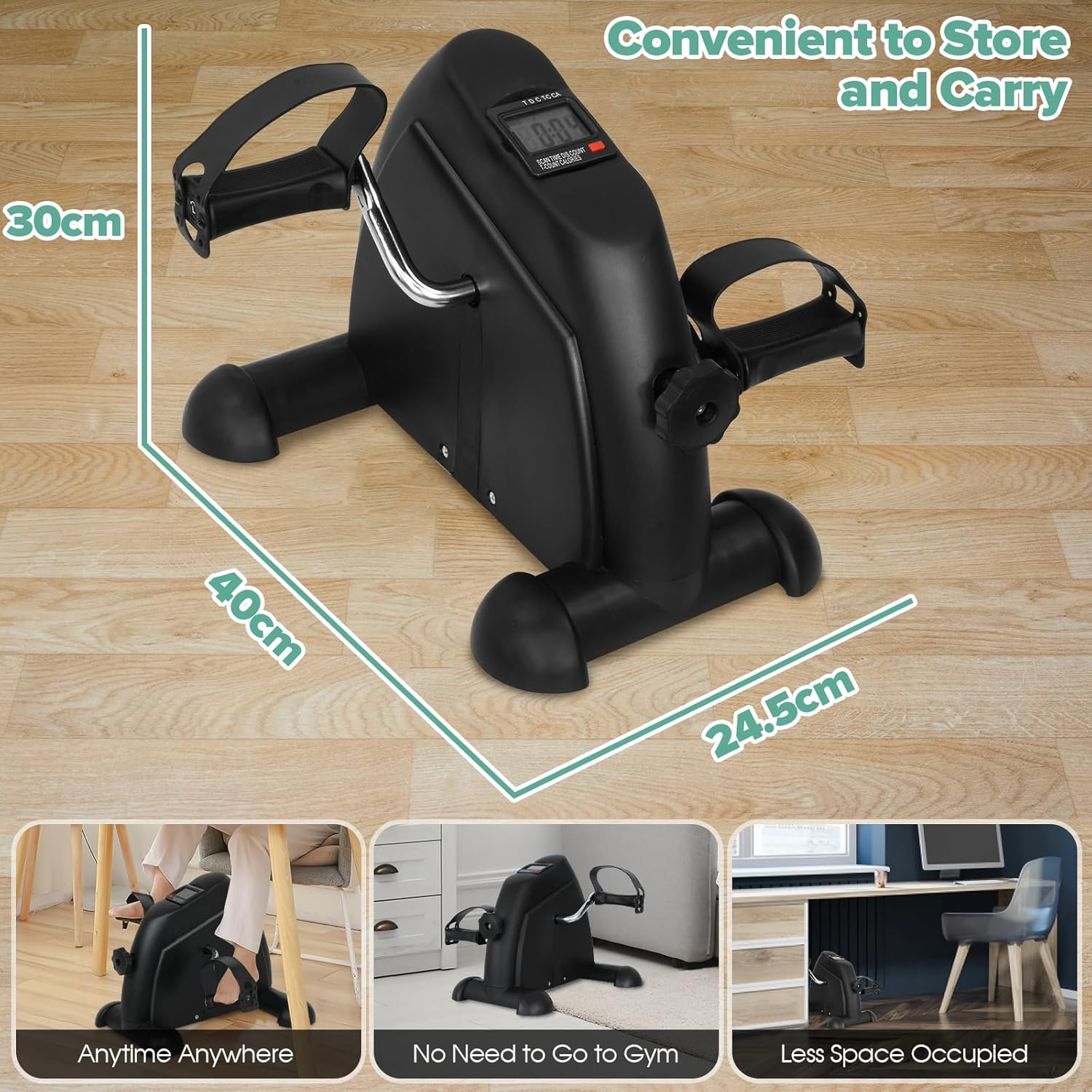 Mini Exercise Bike,Portable Pedal Exerciser,Upgraded Exercise Pedal,Arm & Leg Pedal Machine with LED Display Resistance Adjustable image number 6