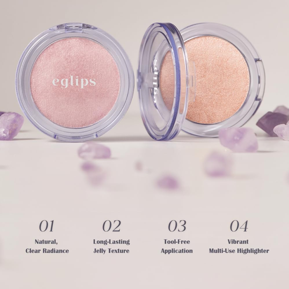 EGLIPS Everglow Highlighter - Radiant Glow Soft Jelly Texture Shimmer Powder Lightweight Longlasting Buildable & Blendable Smooth Silky Finish Daily Korean Face Makeup (04 PANORAMA, 5 Gram) - 02 Ever Beige image number 2