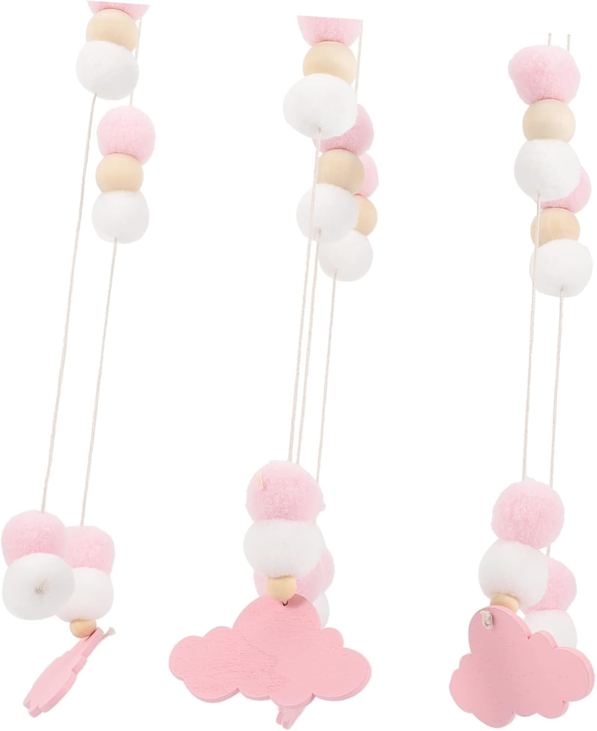Mobile Wind Chime with Felt Balls Cute Elephant Crib Pendant for Nursery Decoration Safe Hanging for Room Promotes Hand Eye Coordination and Visual Development