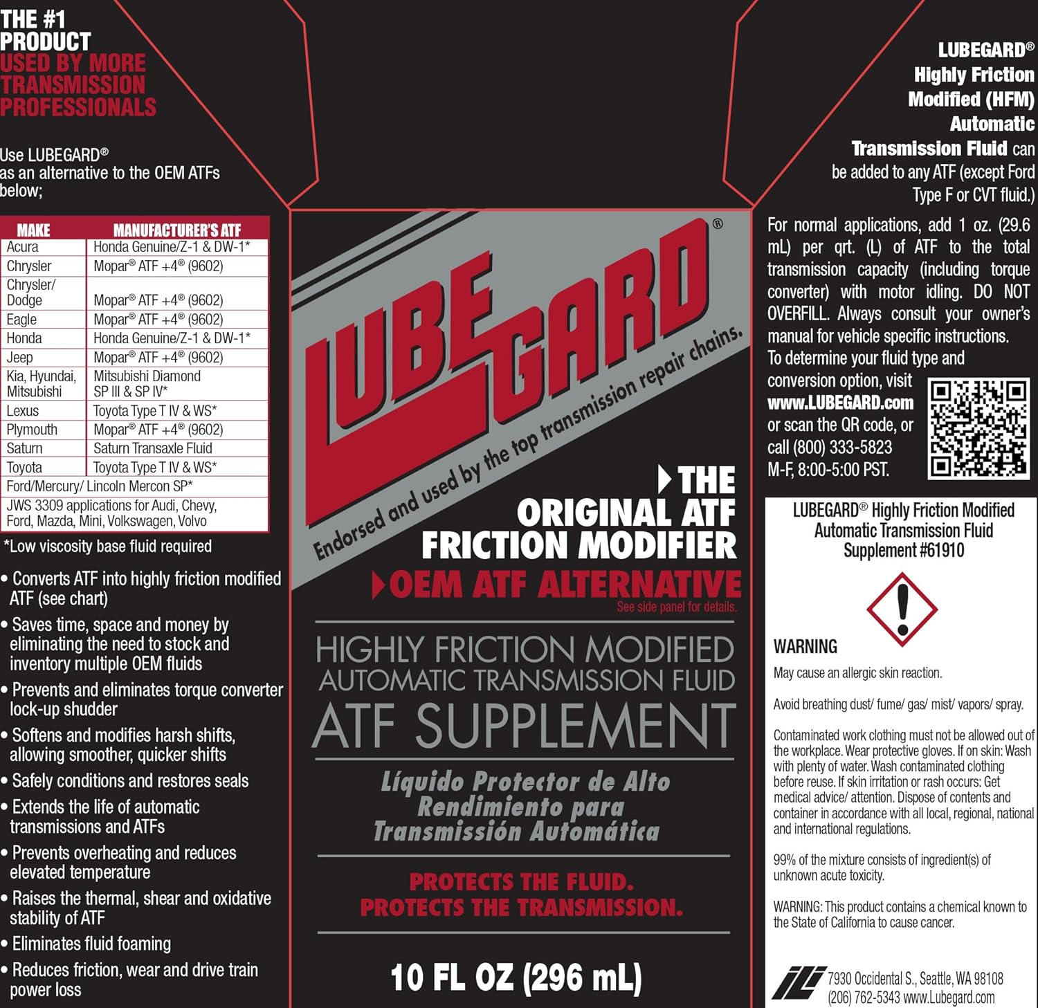 Lubegard 61910 Highly Friction Modified ATF Supplement, 10 Oz. image number 4
