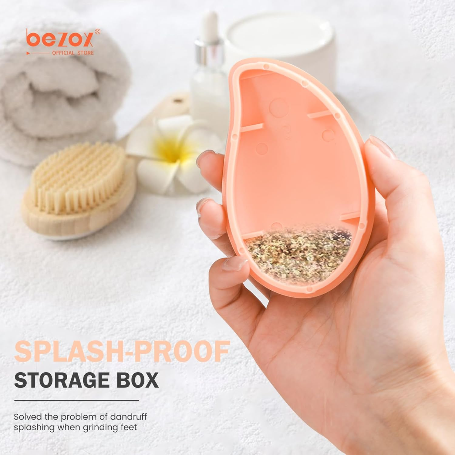 BEZOX 3-In-1 Nano Glass Callus Remover & Stainless Steel Callus File, Highly Effective Callus Remover for Velvety Soft Feet, Callus Rasp for Callus Remover, Strong Callus Dead Skin Foot Scraper - Warm Apricot image number 1