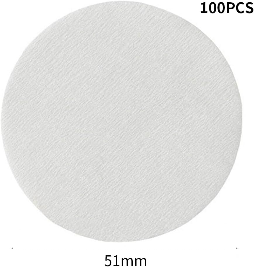 100Pcs 51Mm Coffee Machine Filter Paper Handle Powder Bowl round Raw Wood image number 3