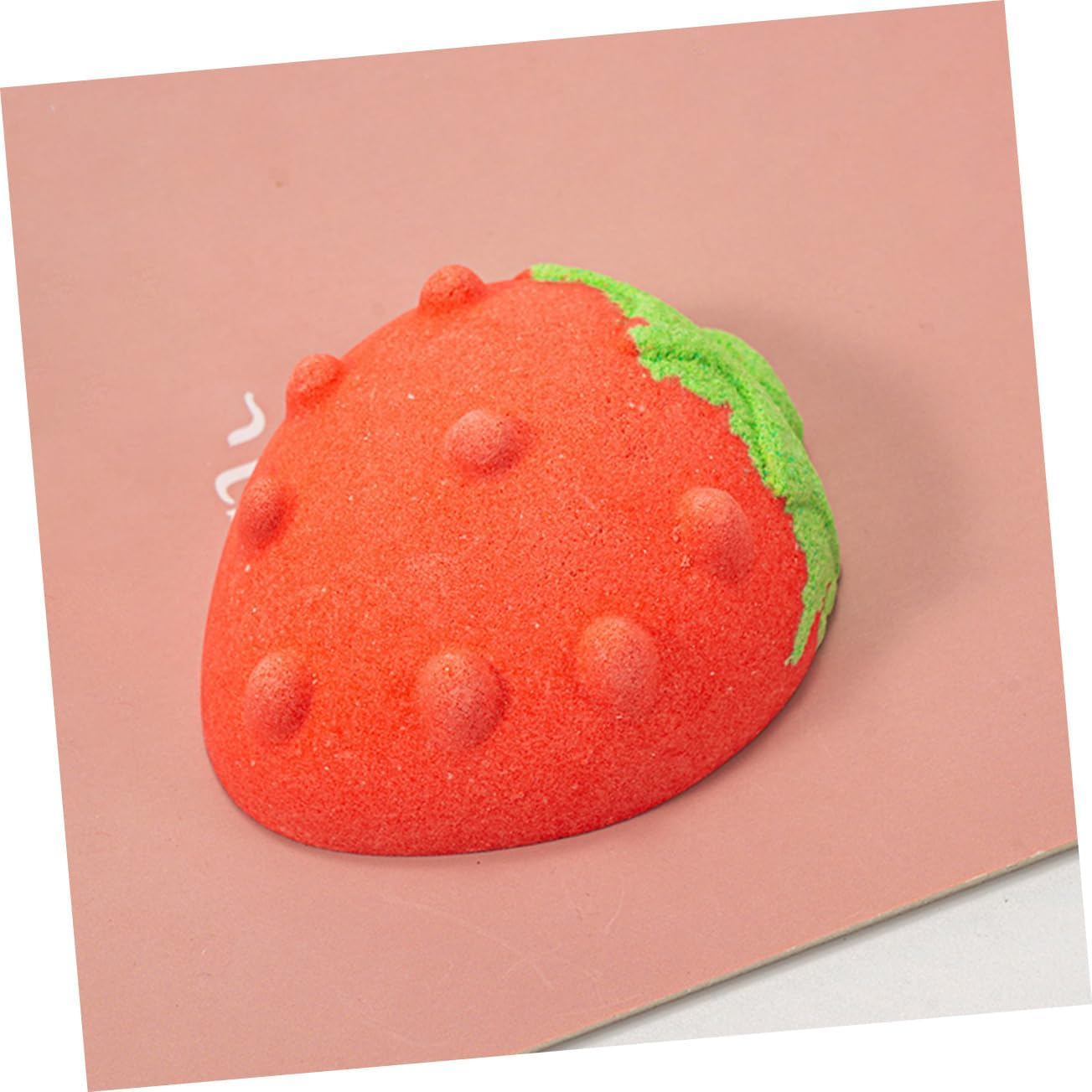 IWOWHERO 4Pcs Bathing Bomb Strawberry Shape Salt Bath Bomb for Women Boys and Girls Bubble Bath Essential Oil