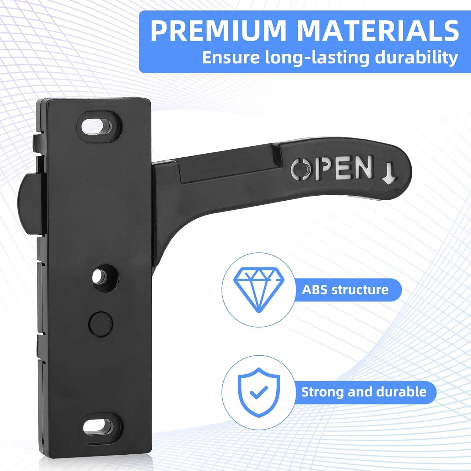 BOXOB 3Pcs Screen Door Latch Replacement Kit, RV Screen Door Handle Latch with 6 Mounting Screws for Motorhome, RV Camper, Travel Trailer (Right Hand) image number 1