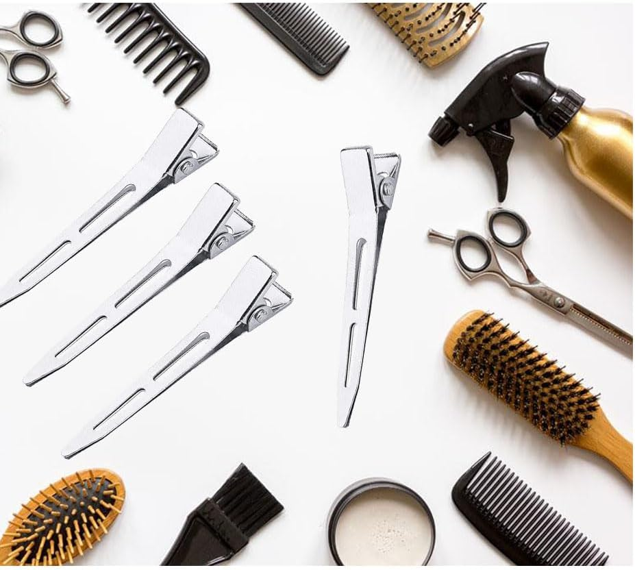 Pack of 20 Entebill Hair Clips Silver Hair Clips 5.5 Cm Hair Clips Hairdressing Alligator Clips Metal Hair Clips for Hair Clips Women'S Clips Hairdressing Salon Girls Hair Styling DIY image number 6