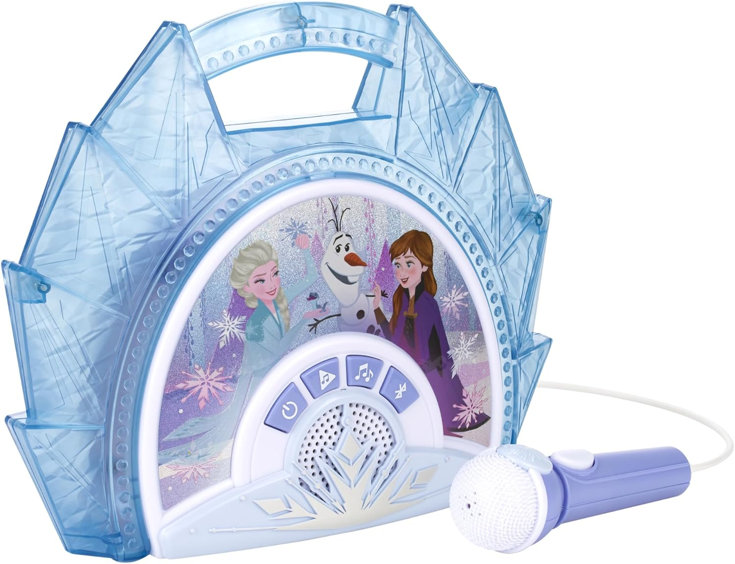 Frozen 2 Sing along Boombox with Microphone, Built in Music, Flashing Lights, Real Working Mic for Kids Karaoke Machine, Connects Mp3 Player Aux in Audio Device image number 2