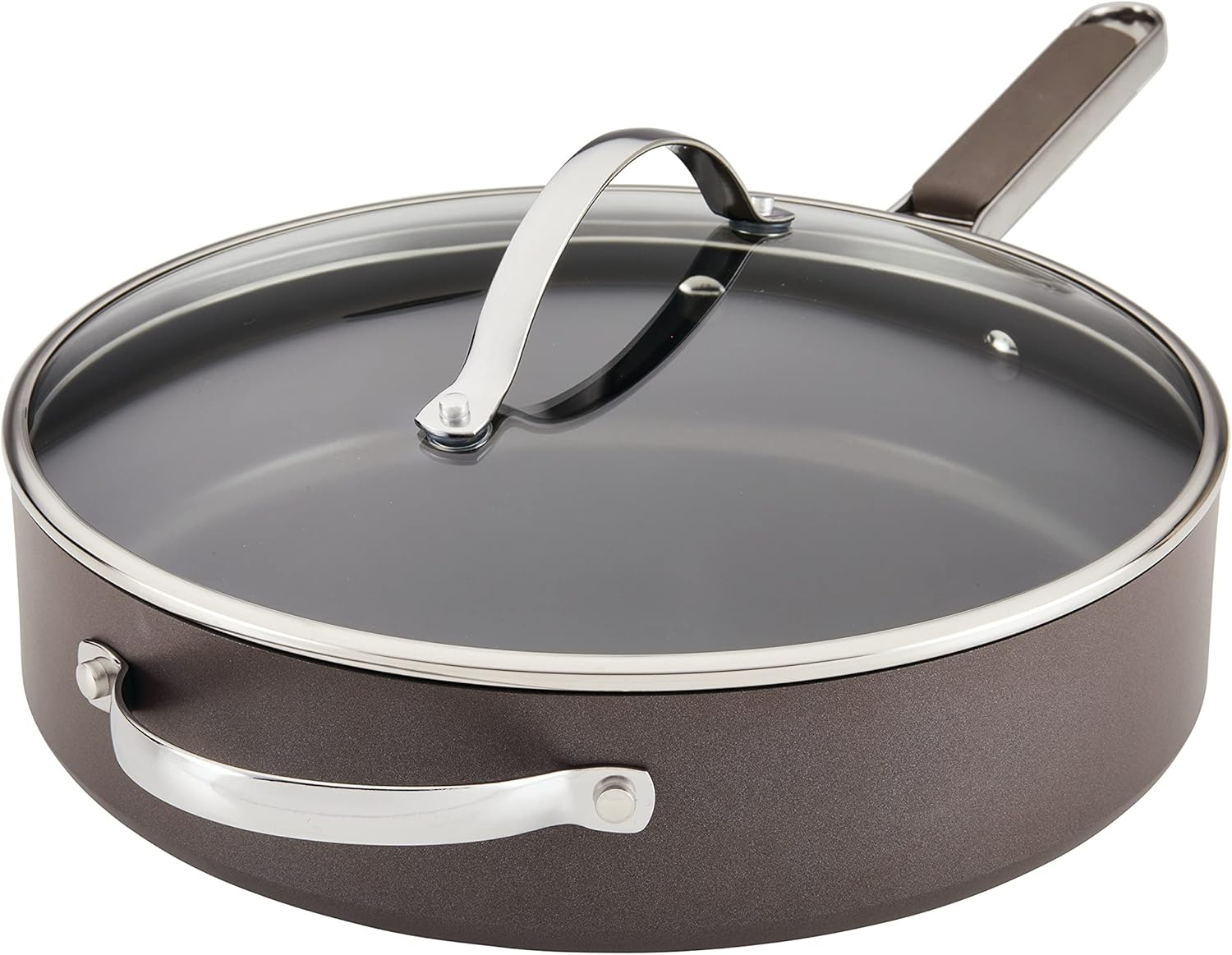 Ayesha Curry Kitchenware Professional Hard Anodized Nonstick Cookware Pots and Pans Set, 10 Piece, Charcoal image number 5