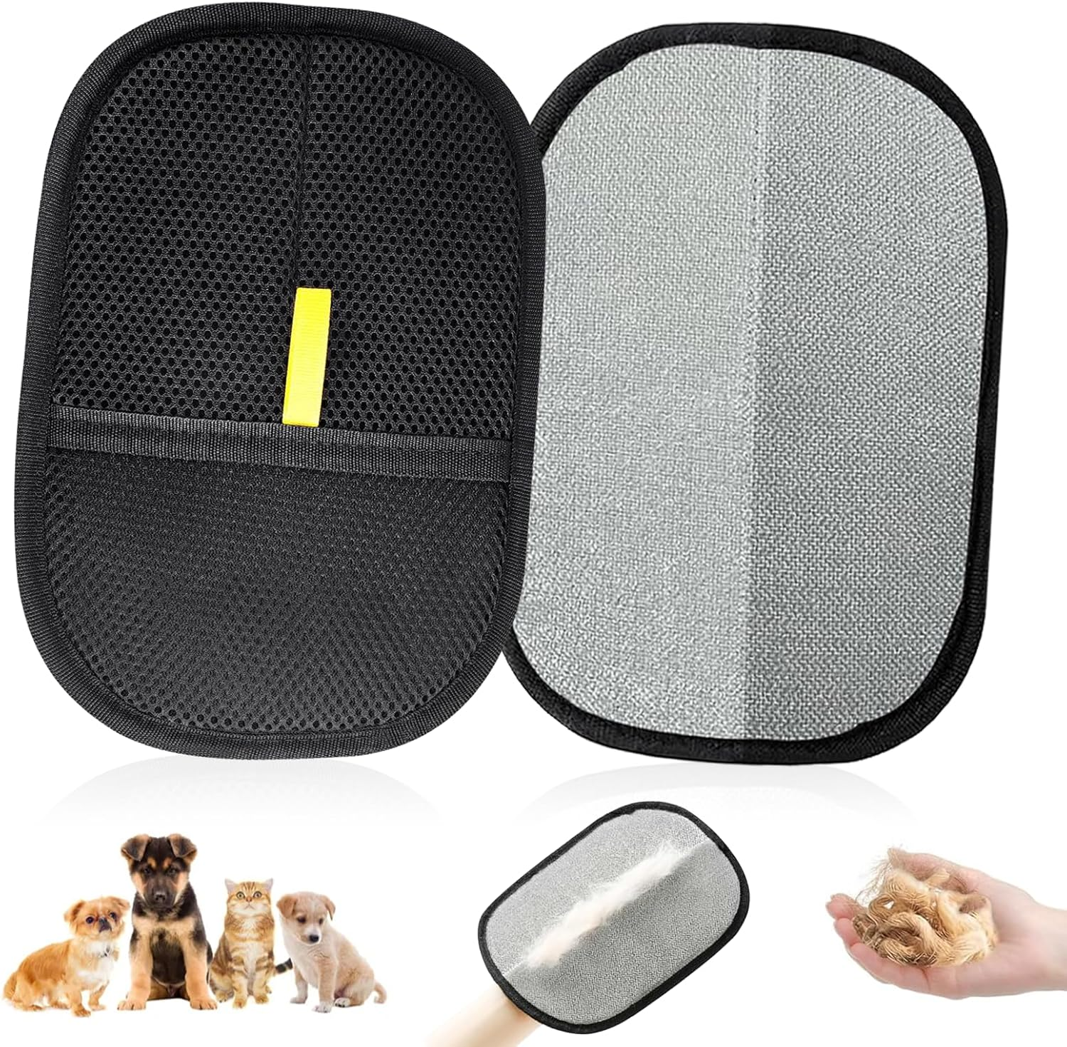 ZZRSYJ Pet Hair Remover Glove, Pack of 2 Pet Hair Removal Glove, Fur Magnet Glove, Cat Gloves Fur Care, Glove for Removing Cat Hair for Clothes, Sofas, Beds