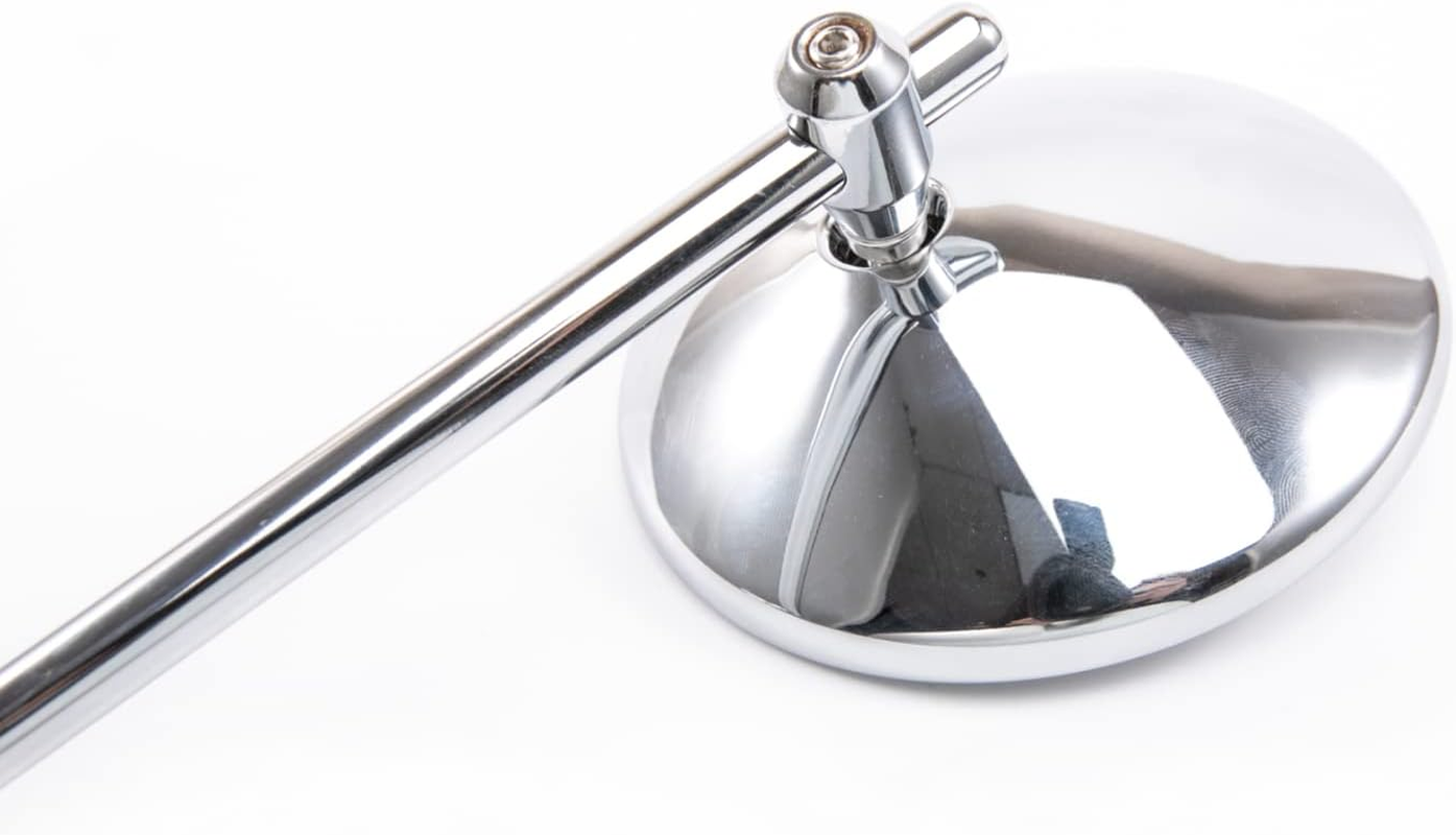 Motorcycle Rear View Mirror, Classic Retro 4 Inch Chrome round Handlebar Side Mirror with 8 Mm 10 Mm Screws and Metal Shafts for ATV Scooter Dirt Bike Cruiser