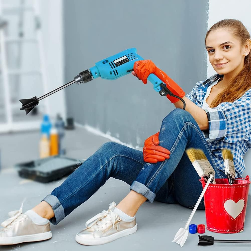 Mifrsnu 8 Pcs Epoxy Mixer Attachment for Drill, Reusable Paint and Resin Mixer Paddle to Mix Epoxy Resin, Paint, Ceramic Glaze image number 4