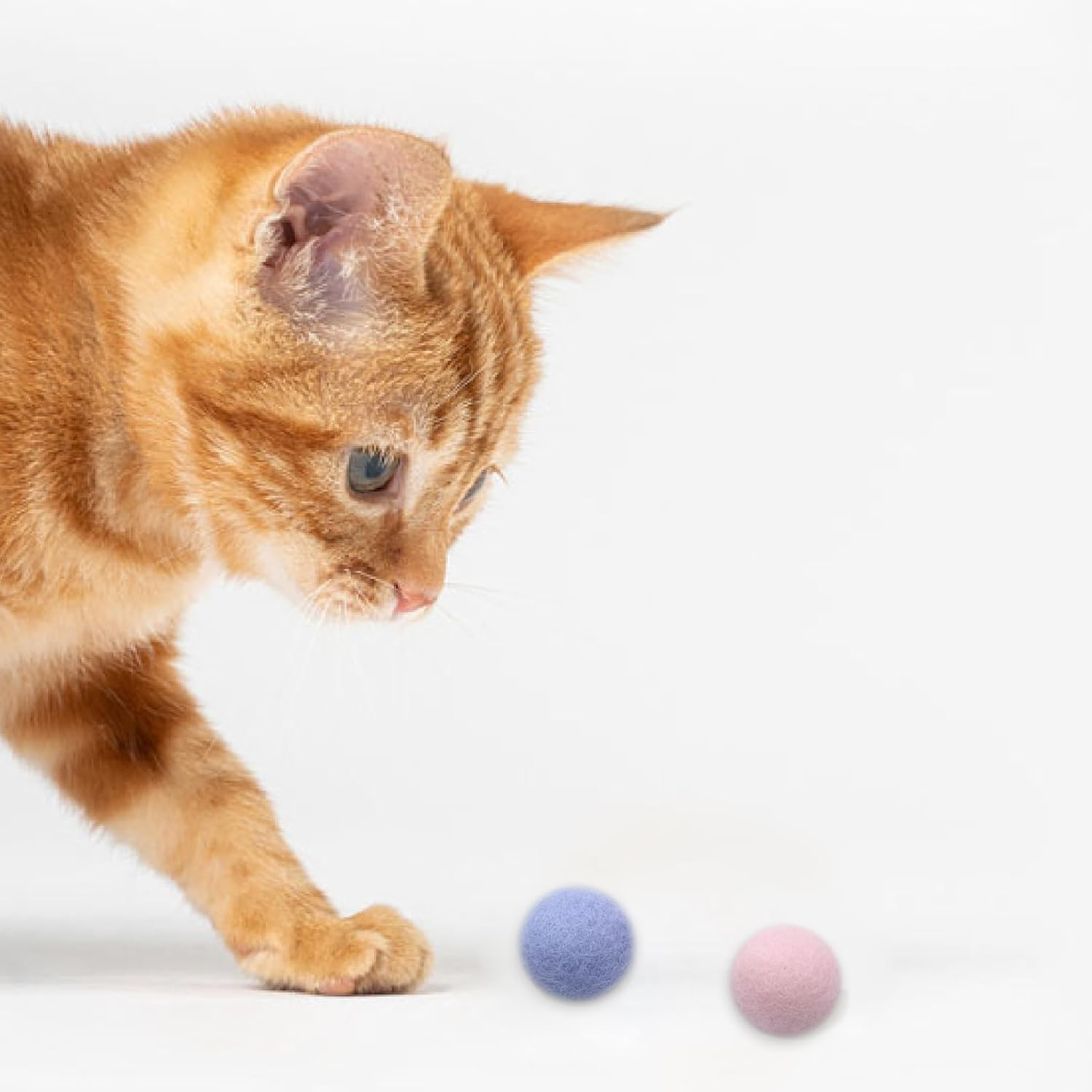 ZJCANGLIU 12 Pieces Cat Games, Cat Games, Cat Games, Interactive Cat Games, Interactive Cat Games, Felt Balls for Cats, Wool Felt Balls (6 Colours, 3 Cm) image number 4