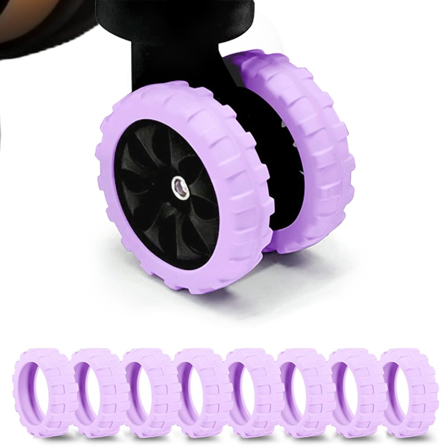 8Pcs Luggage Wheels Cover Protectors - Trolley Case Silicone Caster Sleeve Suitcases Wheel Protectors Luggage Compartment Wheel Protection Cover for Wear-Resistant, Anti-Noise (Red)