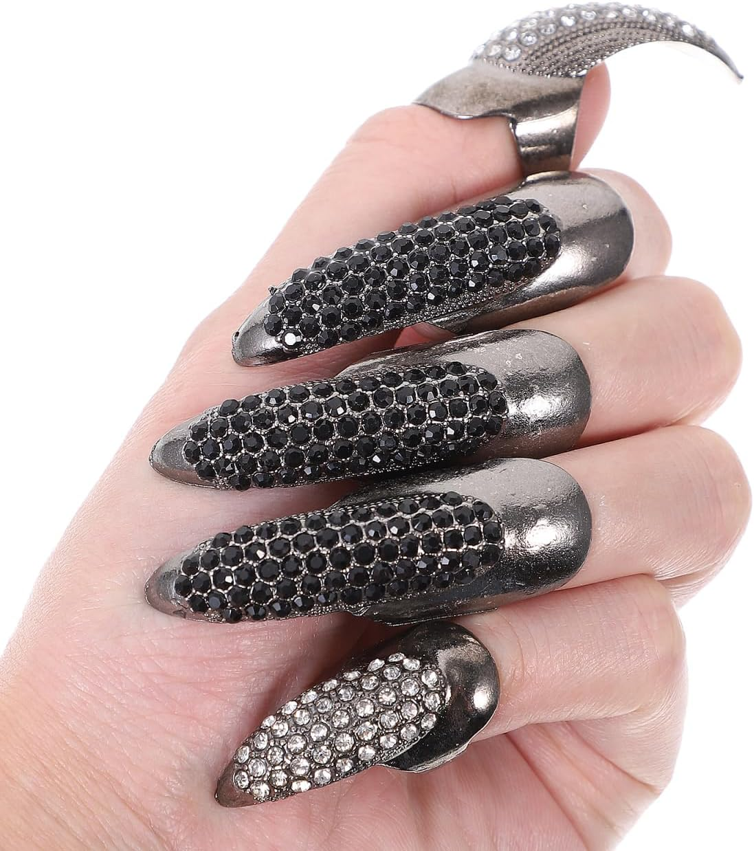 Beaupretty 30 Decorative Nails Metal Gothic Rings Claw Nails Nail Claw on Fingertip Nail Decoration Costume Jewellery Fingernail Claw Gothic Claw Rings image number 6