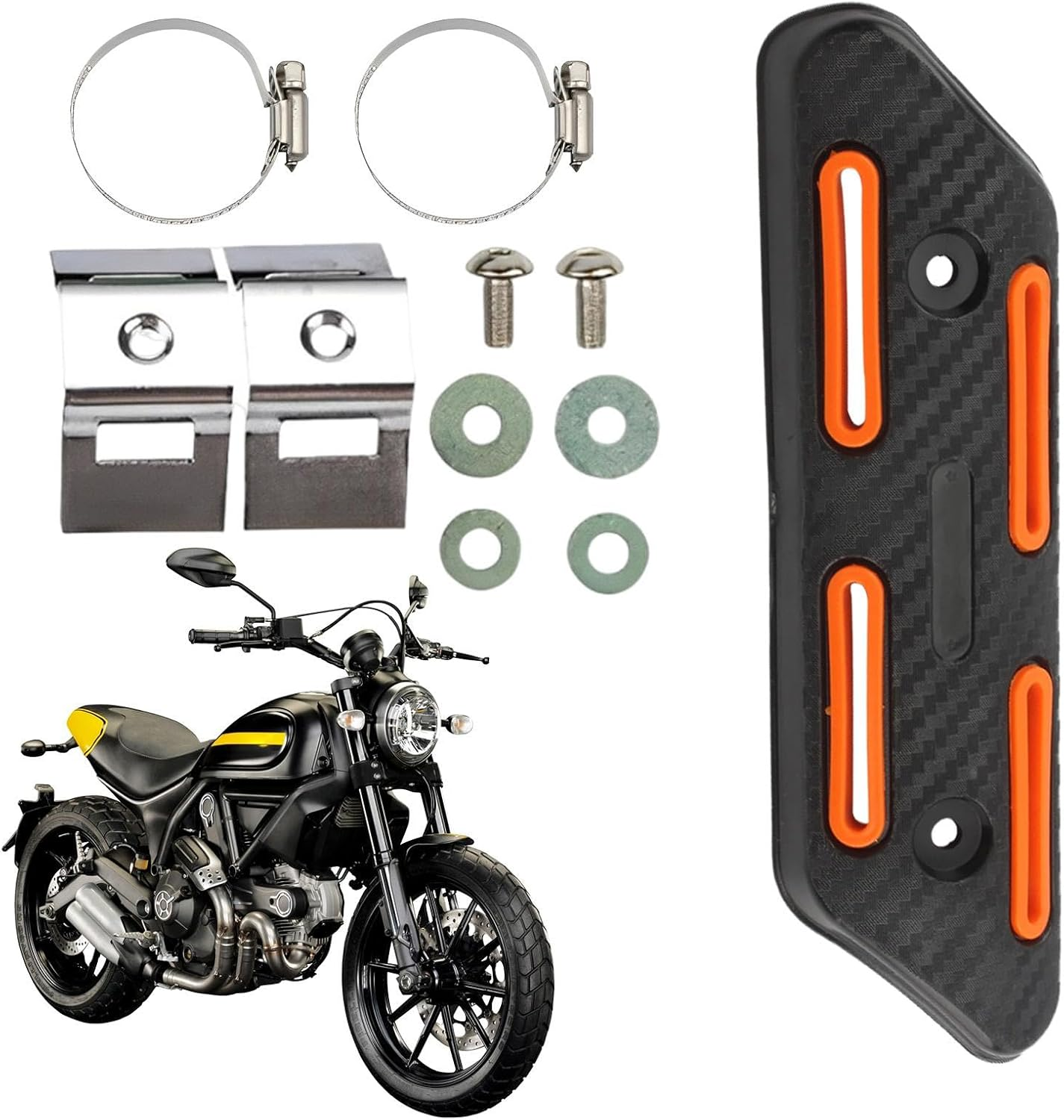 Exhaust Pipe Heat Shield | Muffler Pipe Heat Cover Protector | Anti-Scalding Heat Shield Straight Cover, Motorcycle Heat Guard Cover for Exhaust Pipe - Green image number 7