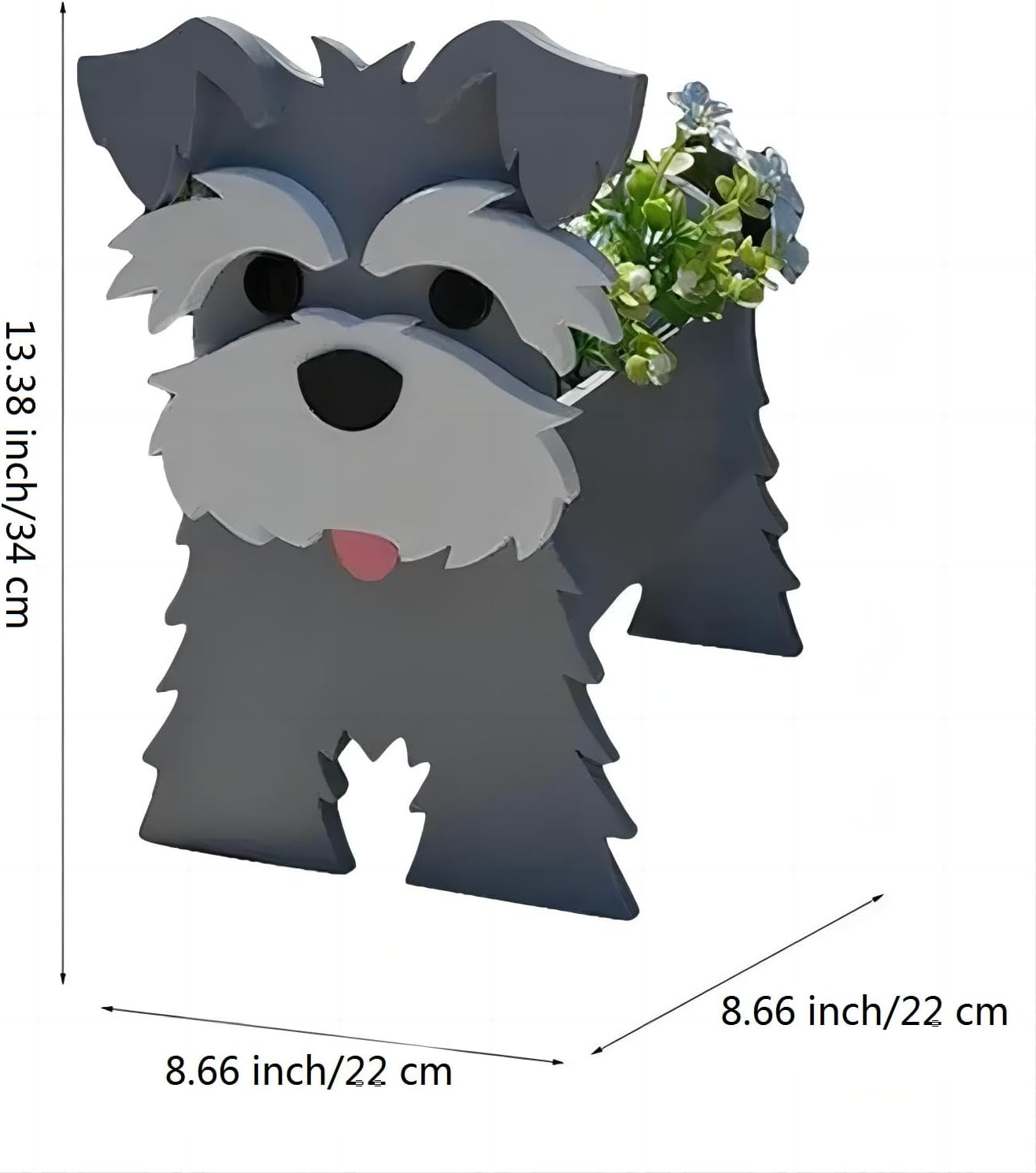 Bamboo'S Grocery Lokii Gray Schnauzer Dog Planter, Cute Dog Plant Pot, Animal Shape Plant Containers, for Outdoor Indoor and Garden Decoration Plants image number 3