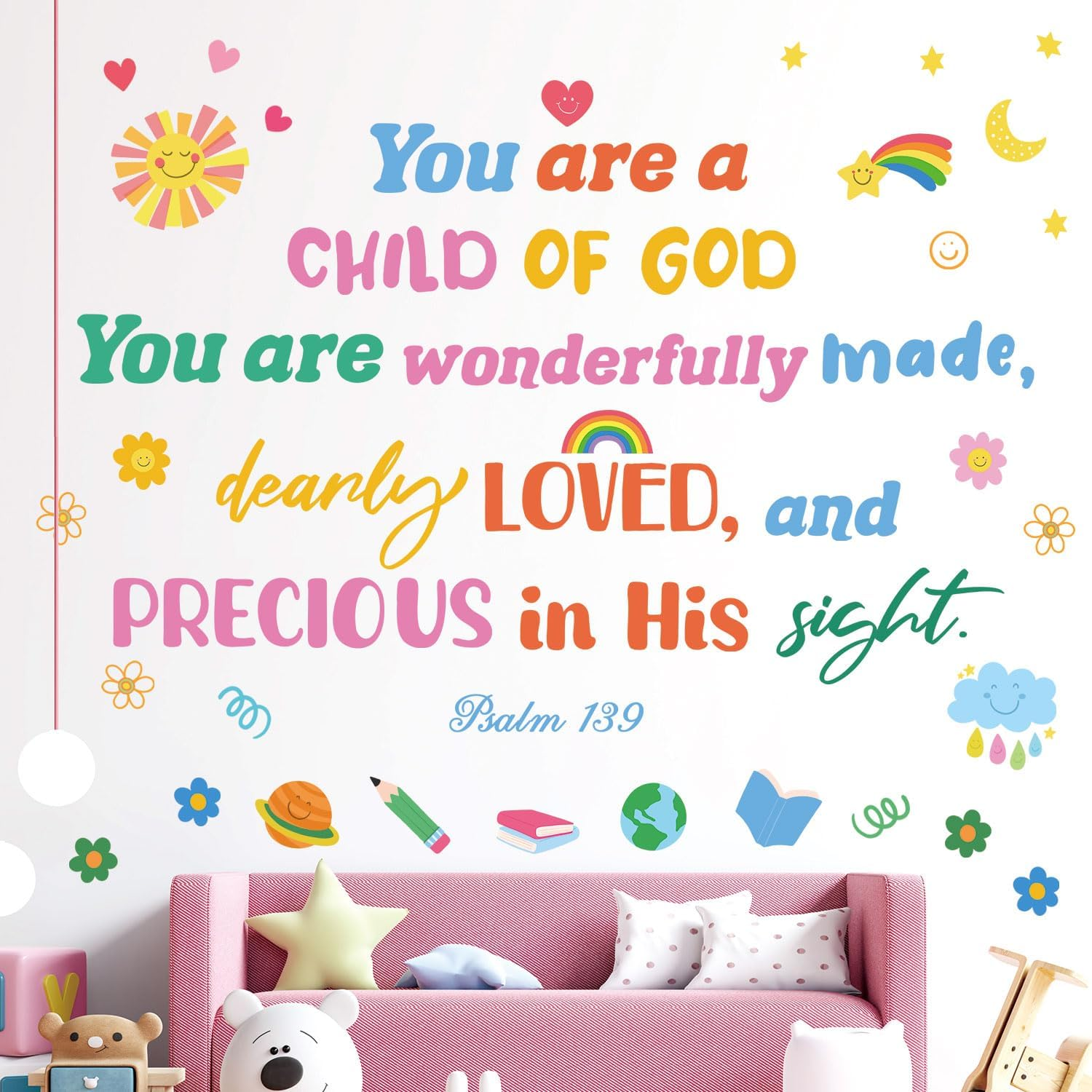 DECOWALL DS6-8085 Bible Quote Wall Stickers Decals Kids Inspirational Christian Vinyl Home Bedroom Religious Room Living Scripture Art God Prayer image number 3