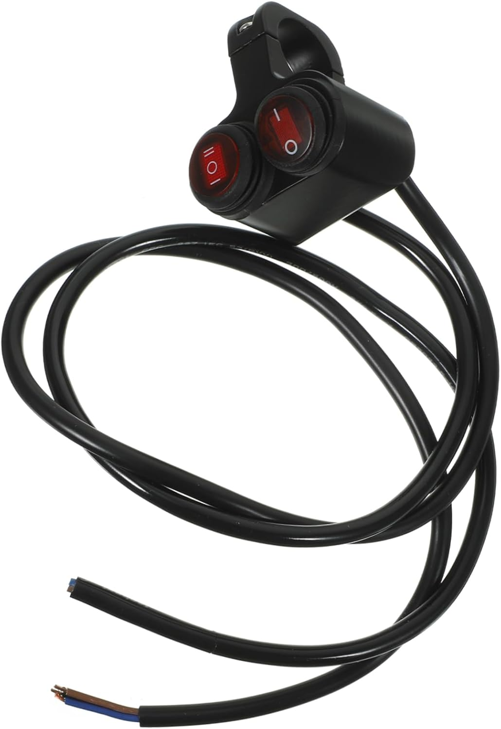 PLAFOPE Motorcycle Handlebar Toggle Switch with Headlight Button 3-Wire Waterproof Motorbike Handlebar Switch for Electric Bikes and Scooters with Indicator Light image number 6