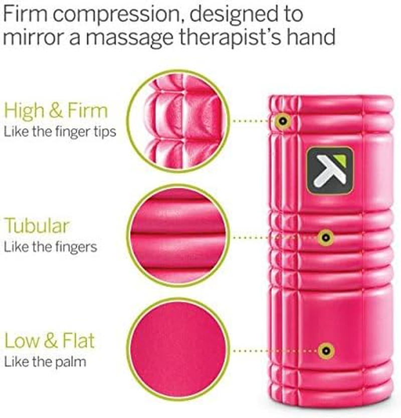 Trigger Point Performance THERAPY GRID Foam Roller for Exercise, Deep Tissue Massage and Muscle Recovery, Original (13-Inch), Pink image number 5