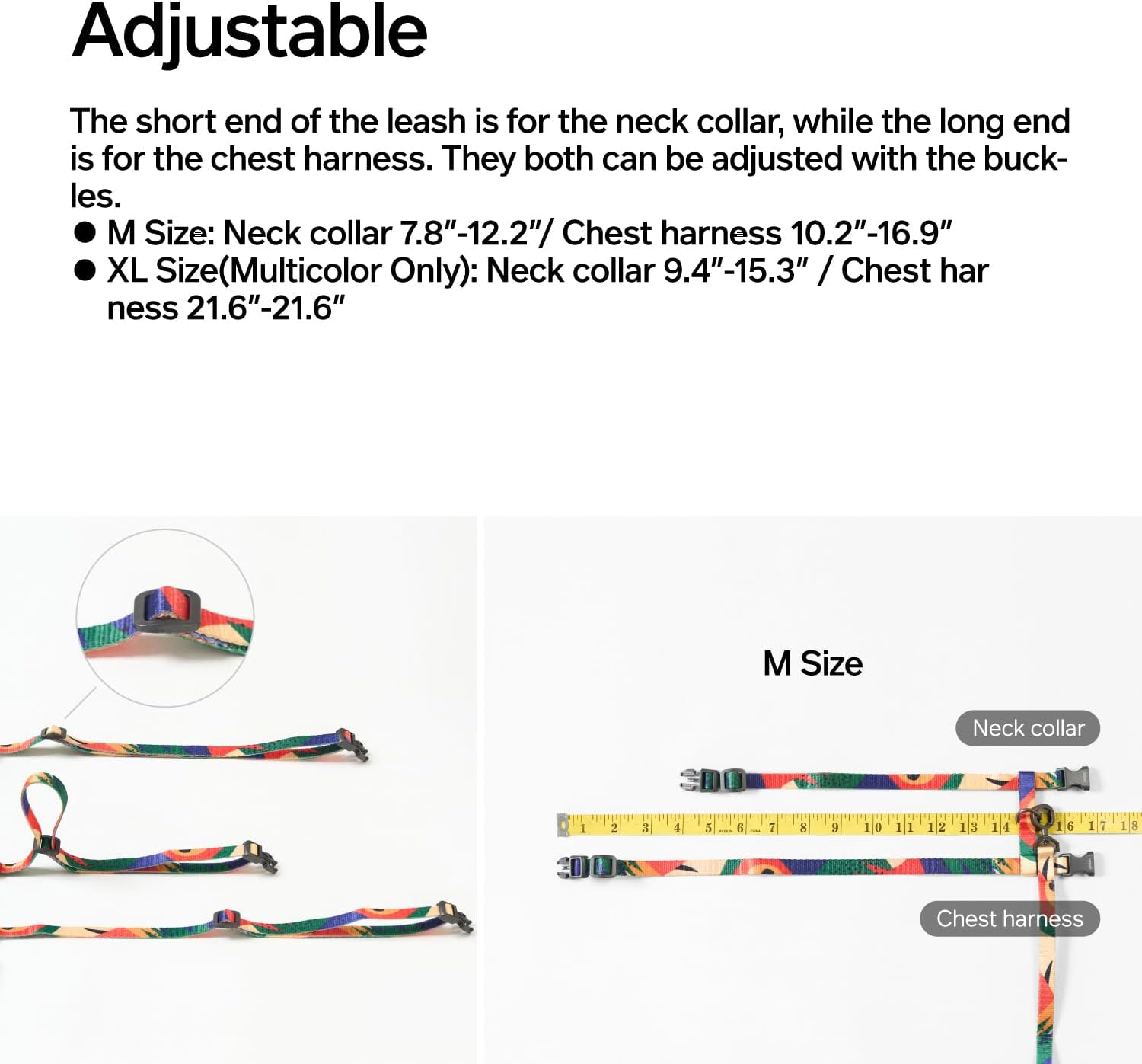 Pidan Cat Harness and Leash, Escape Proof Adjustable Cat Harness for Large and Small Cats, Lightweight Soft for Travel, Pet Safe, Grey - Gray image number 2