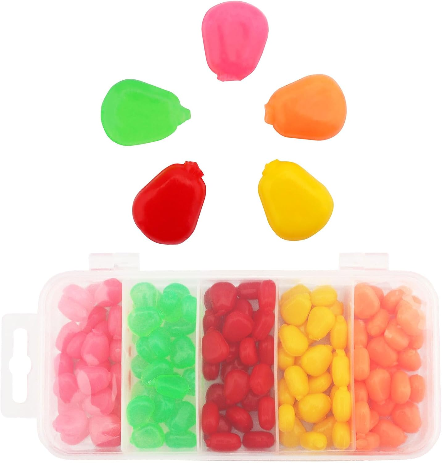 Origlam 125Pcs Simulation Fake Soft Baits Corn Carp Bait, 5 Colors Artificial Fake Corn Fishing Lure Carp Lures Baits image number 5