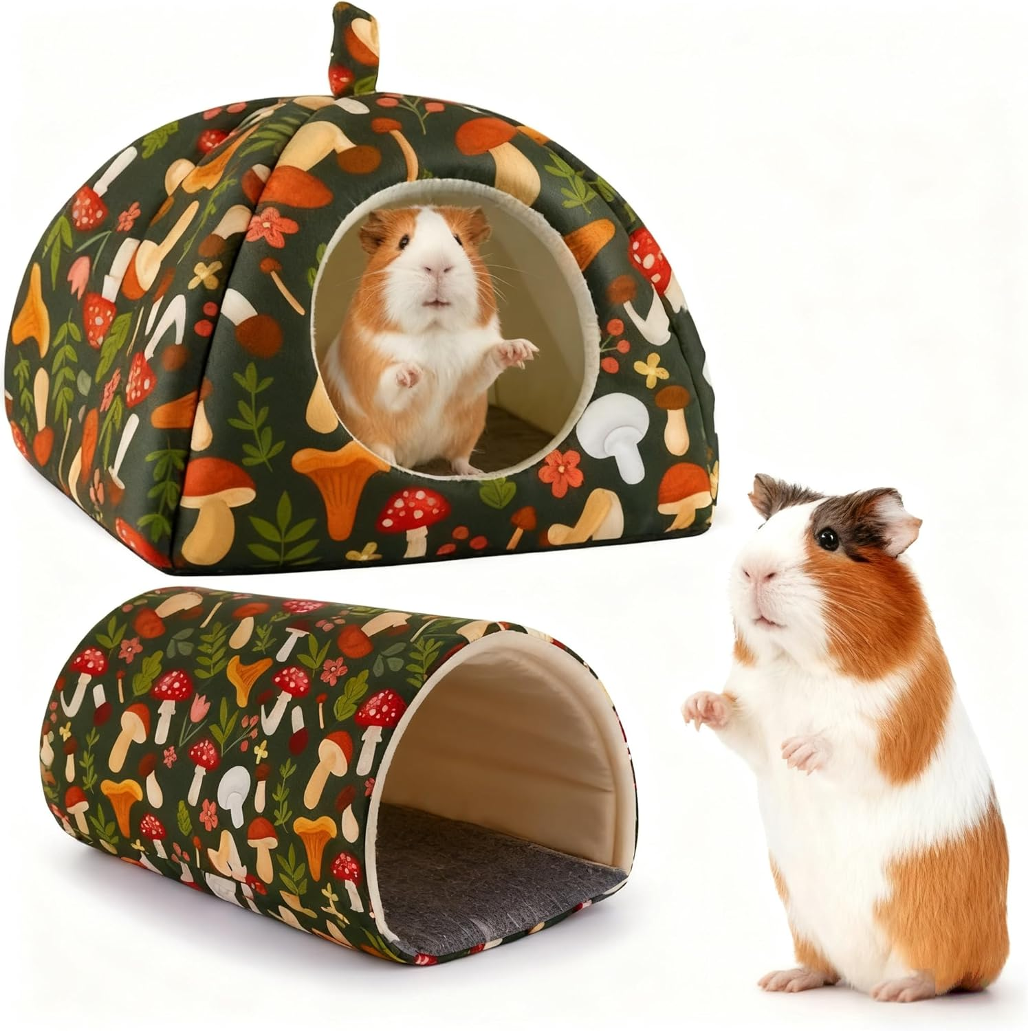 Guinea Pig House & Tunnel Set, Cuddly House, Toy and Accessories for Rabbits, Guinea Pigs, Ferrets, Hamsters and Other Small Animals image number 5