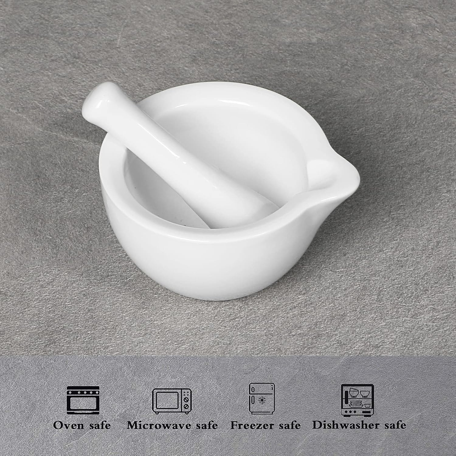 LEETOYI Porcelain Mortar and Pestle, Ceramic Herb Grinder Pill Crusher Set (4.2-Inch) image number 1