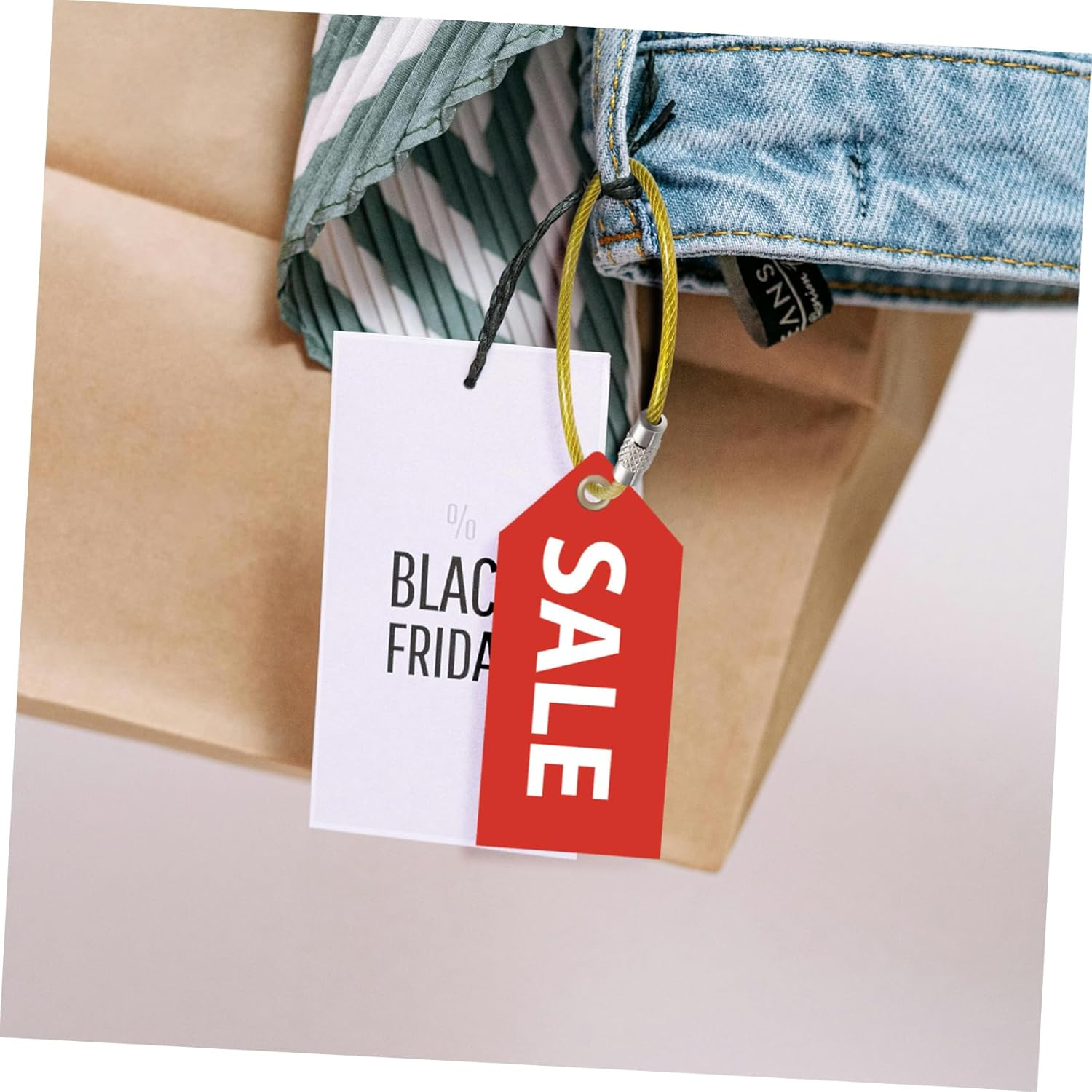 MOKKHNB 16 Pcs Stainless Steel Wire Key Rings Heavy Duty Cable Keychain Set for Luggage Tags Key Holders Bag Tags Keepers image number 1