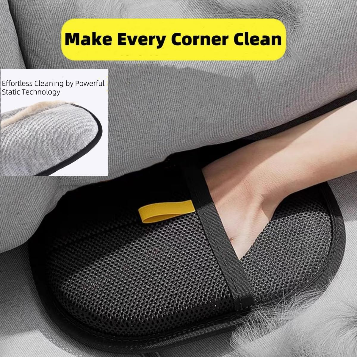 1PC Static Pet Hair Removal Gloves, Reusable Electrostatic Pet Hair Remover Grooming Glove Brush Tool, Upgrade Efficient Cat Dog Hair Remover for Couch, Furniture, Carpet, Curtain, Clothing, Car Seat image number 6