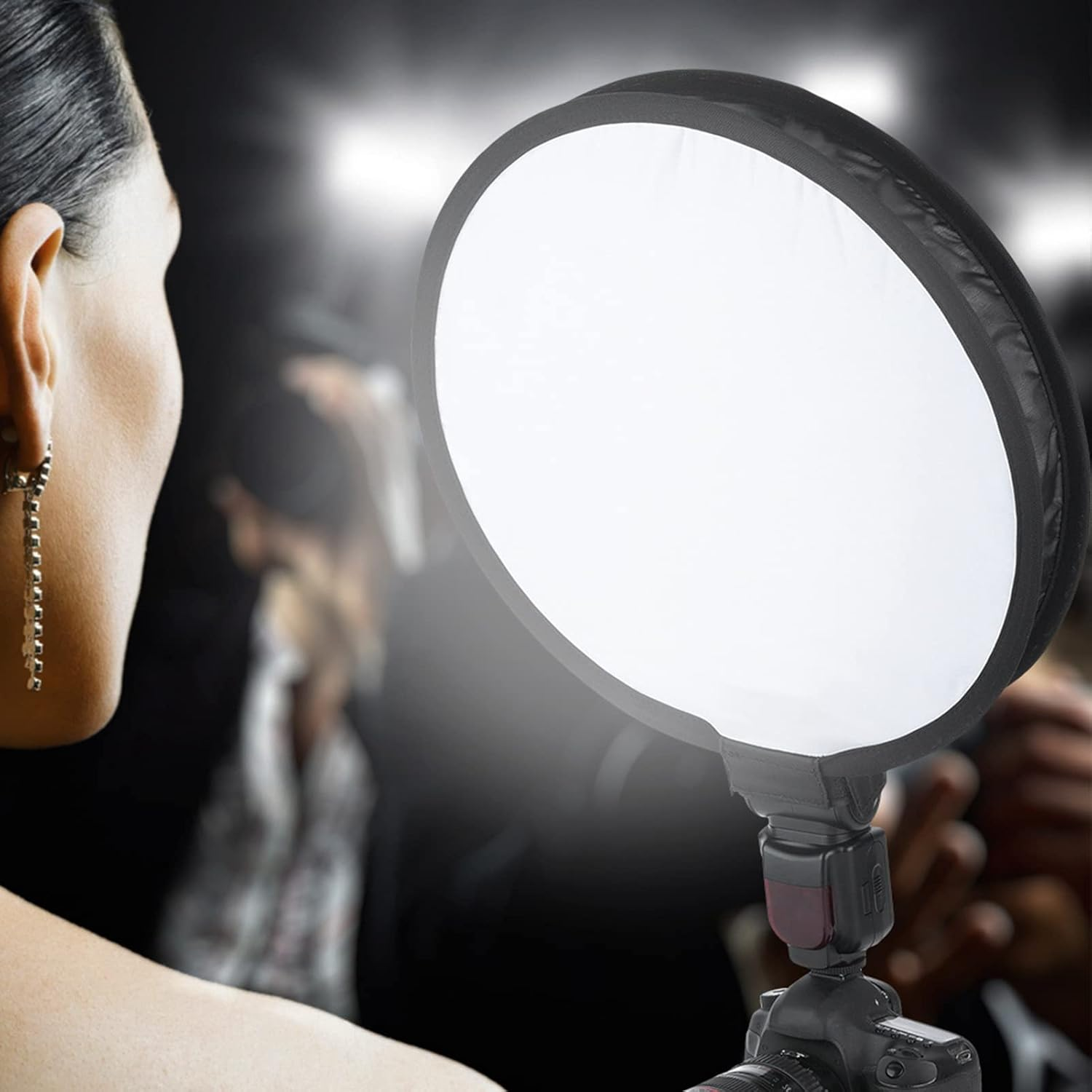 RASTKY Foldable Softbox Diffuser, Portable round Shape Speedlite Softbox with Pure White for Camera Flash Light, Helps to Eliminate Harsh Light and Shadow, Easy to Install and Remove, image number 3