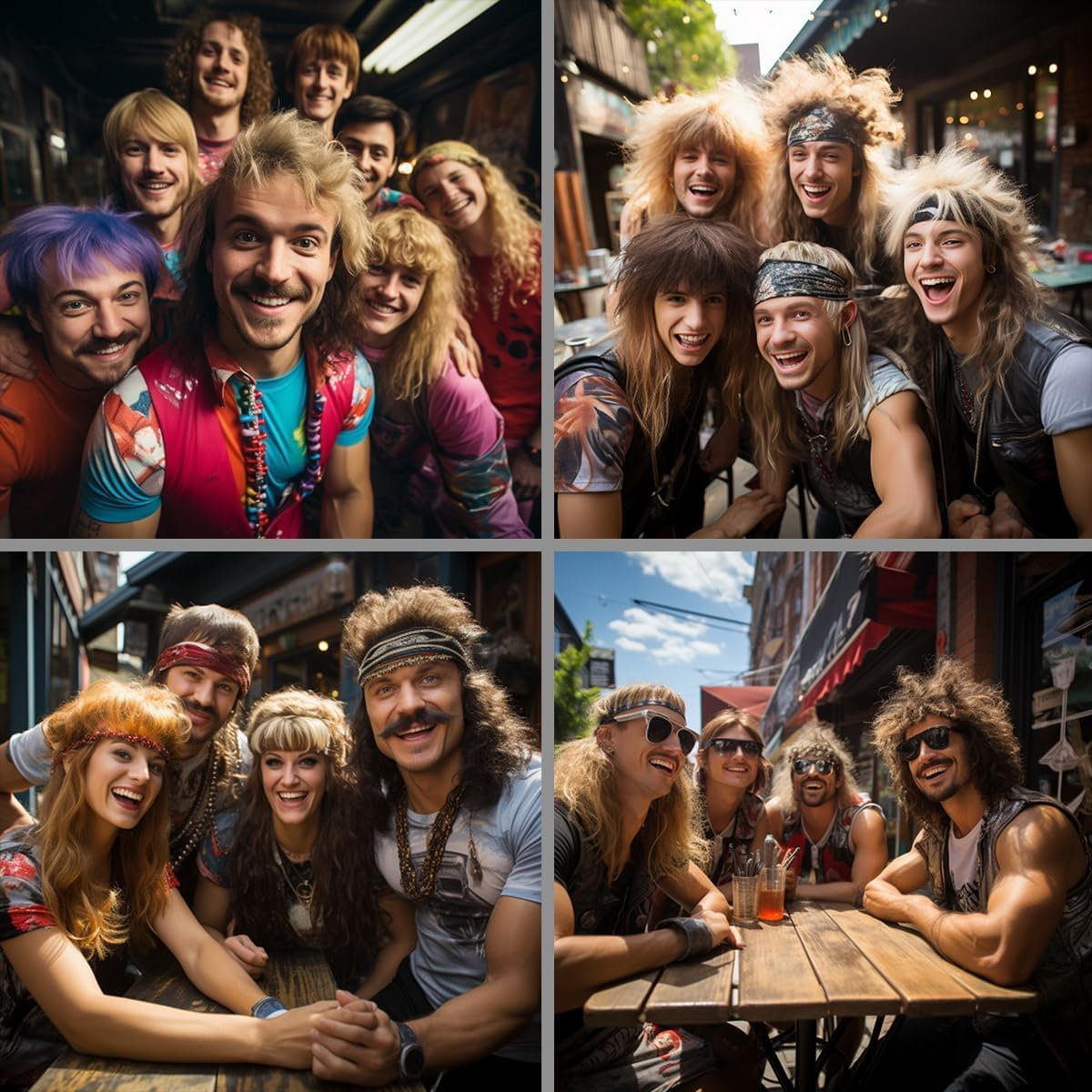 Light Brow Mullet Wigs for Men 80S Costumes Fancy Party Accessory Cosplay Wig image number 2