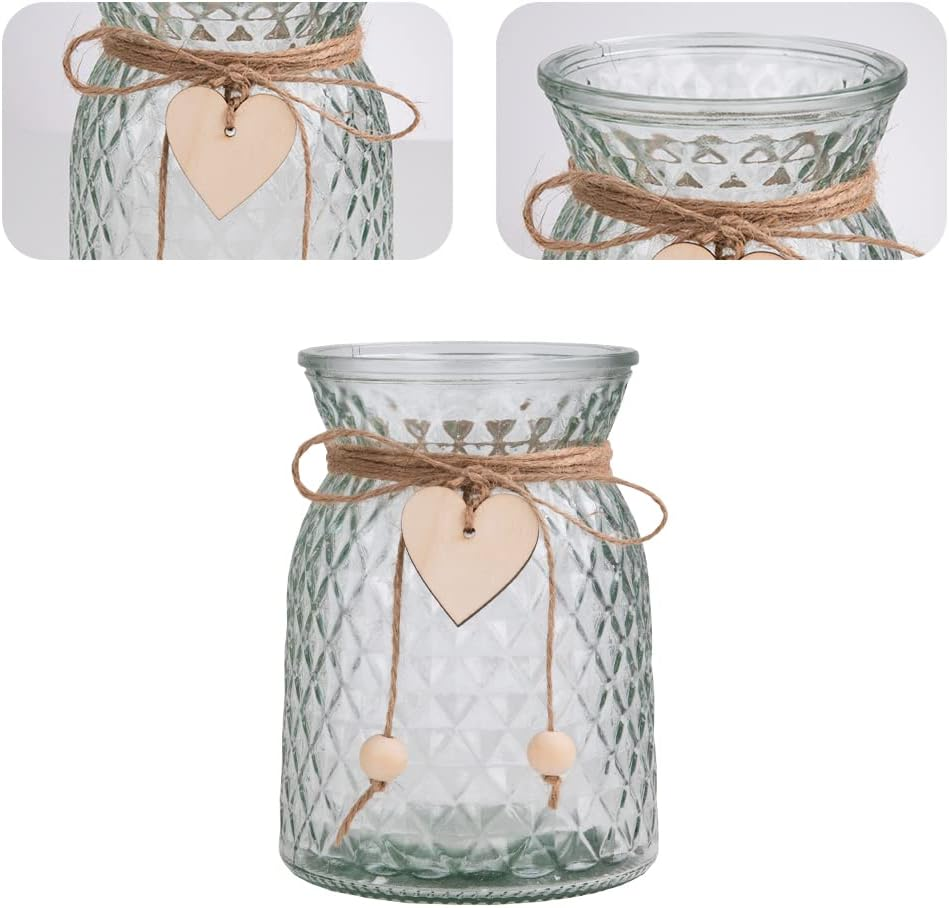 JARELING Silk Flowers in Vase, Artificial Flowers Arrangement with Glass Vase Faux Dahlia for Decoration Table Centerpiece (Dahlia)