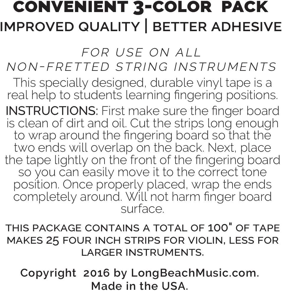 3 Mini Color Violin Fingering Tape for Fretboard Note Positions image number 1