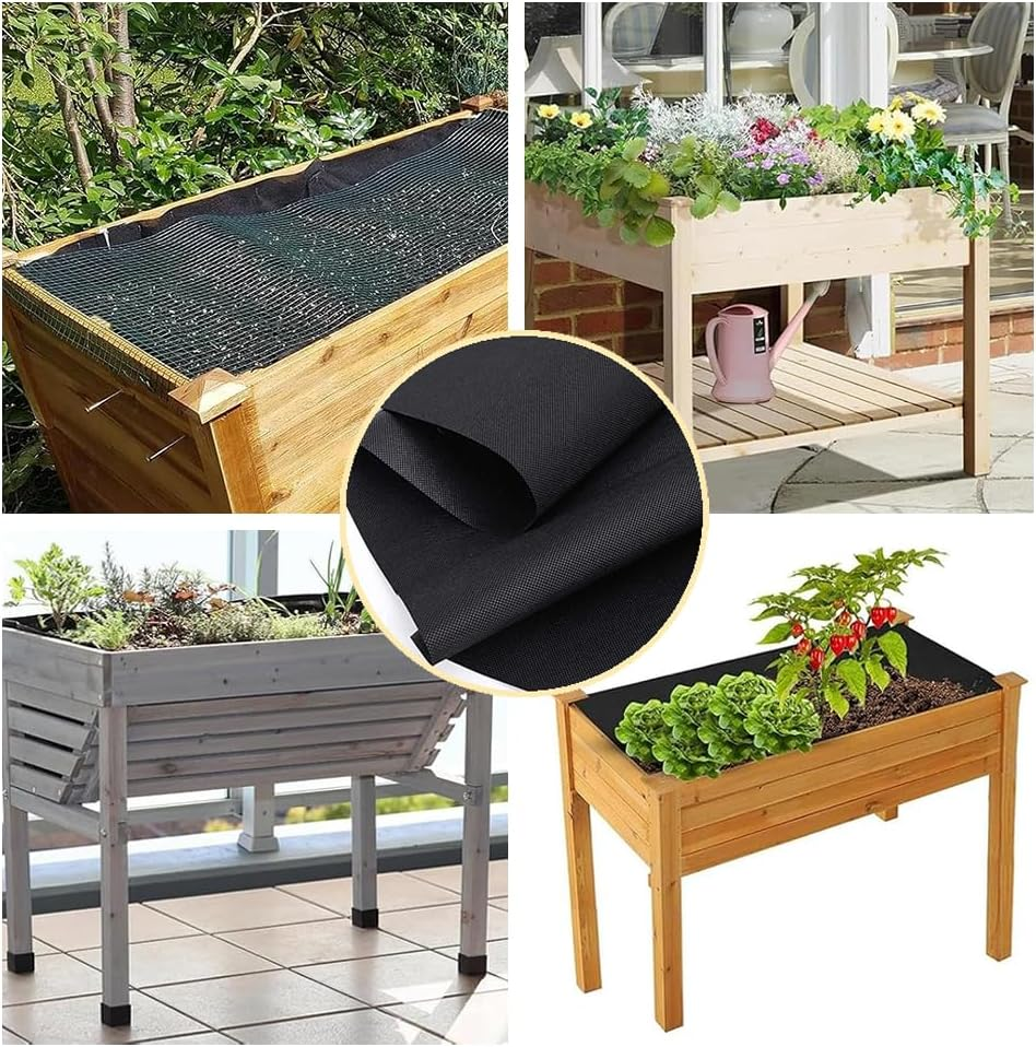 1 Pcs 63X83 Inch Breathable Planter Liner for Large Veg Troughs, Durable Non-Woven Fabric Basket Liner, Easy to Cut Replacement Window Box Liners for Outdoor Raised Garden Beds & Flower Pots image number 2
