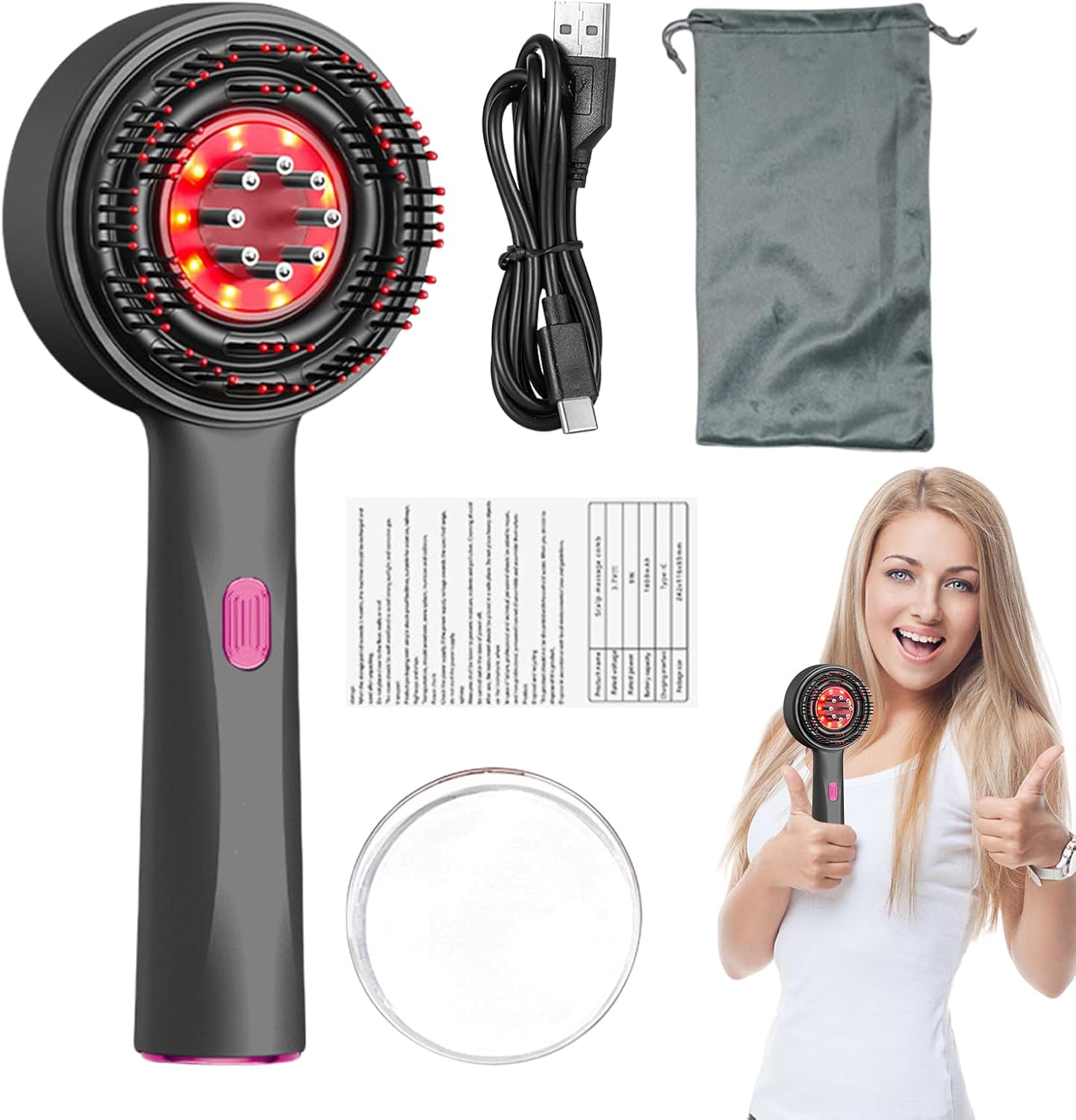 Electric Scalp Massage Comb - Electric Hair Brushes for Hair Growth - Massager Scalp Massager Massaging Brush for Stimulates Growth