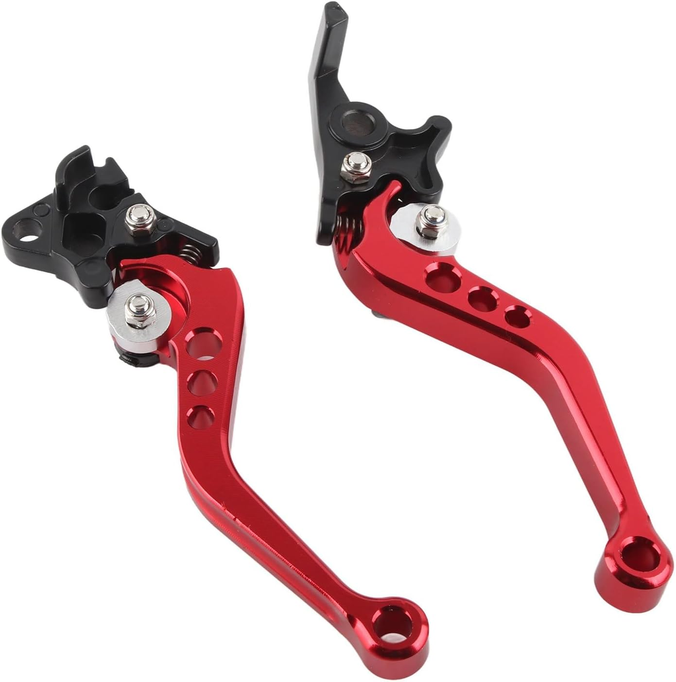 Aluminum Motorcycle Clutch Drum Brake Lever Handle, Pair (Red) - Red image number 2