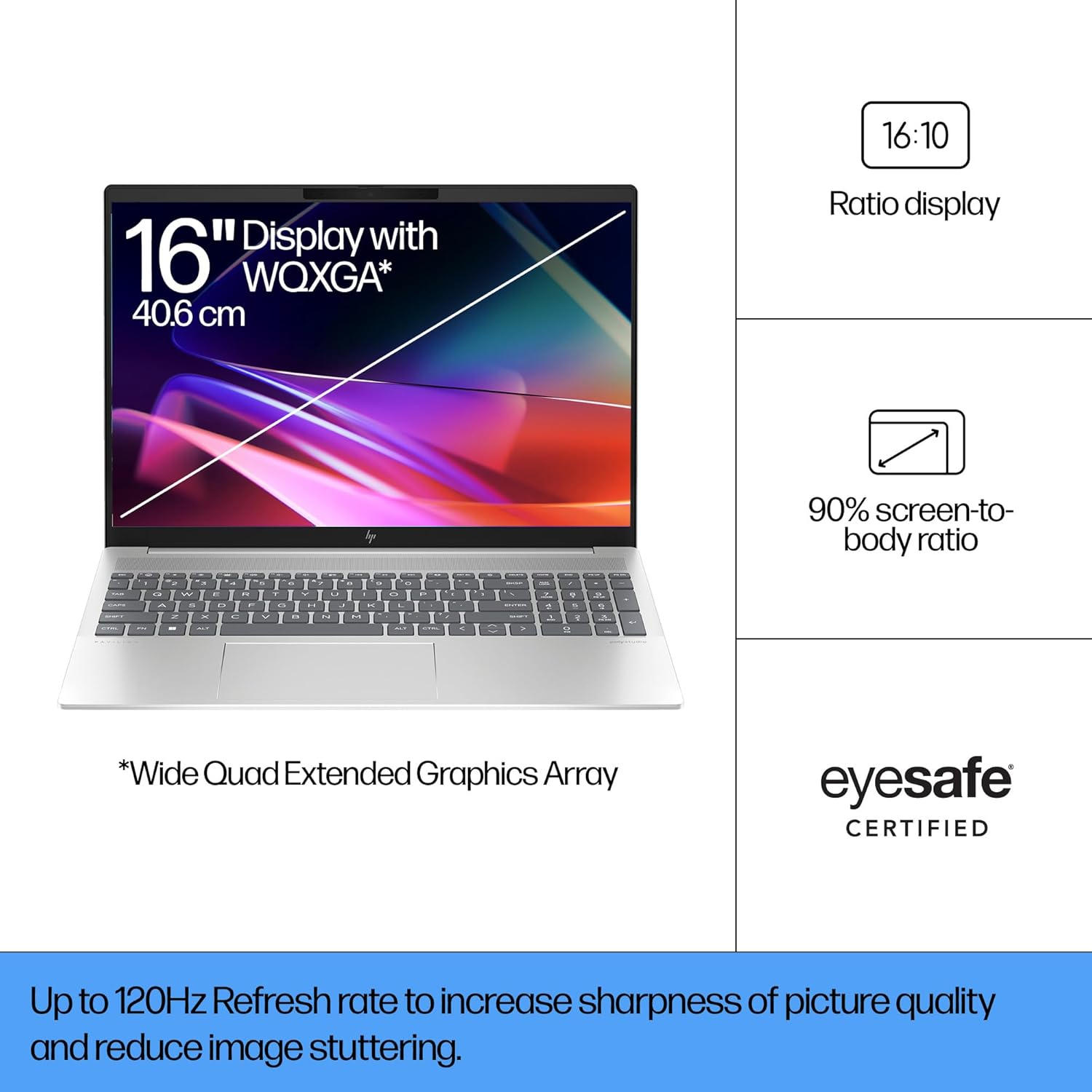 HP Pavilion plus 16" Laptop, 2.5K Display, Intel Core Ultra 7 155H Processor, 16GB RAM, 1TB SSD, Intel Iris Xe Graphics, Windows 11, Sleek & Lightweight Design, Long Battery Life, Silver, B22Z7PA image number 5