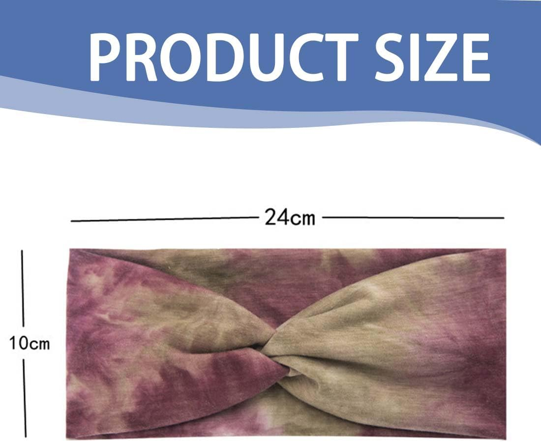 SULIUDAJI Pack of 4 Women'S Headbands, Elastic Headband with Batik Pattern, Hair Band, Elastic Wide Headband, Cotton Cross Headband, Knot Sports Headwrap, Headwrap, Headband, Yoga Hair Accessories For image number 3