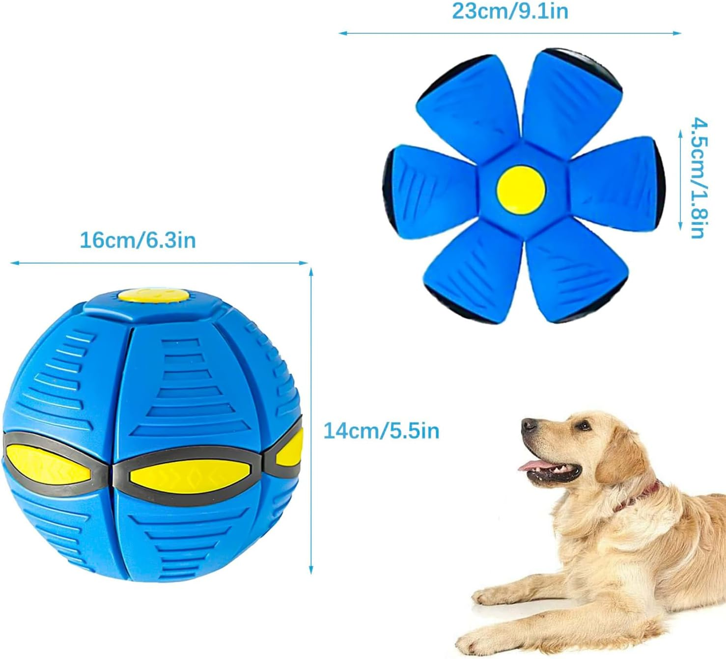 Pet Toy Frisbee Ball, Flying Saucer Ball Toy for Dogs, Flying Ball for Dogs, Pet Toy Frisbee Ball Dog, Flying Ball, Premium Dog Ball for Throwing, Catching, Playing image number 2
