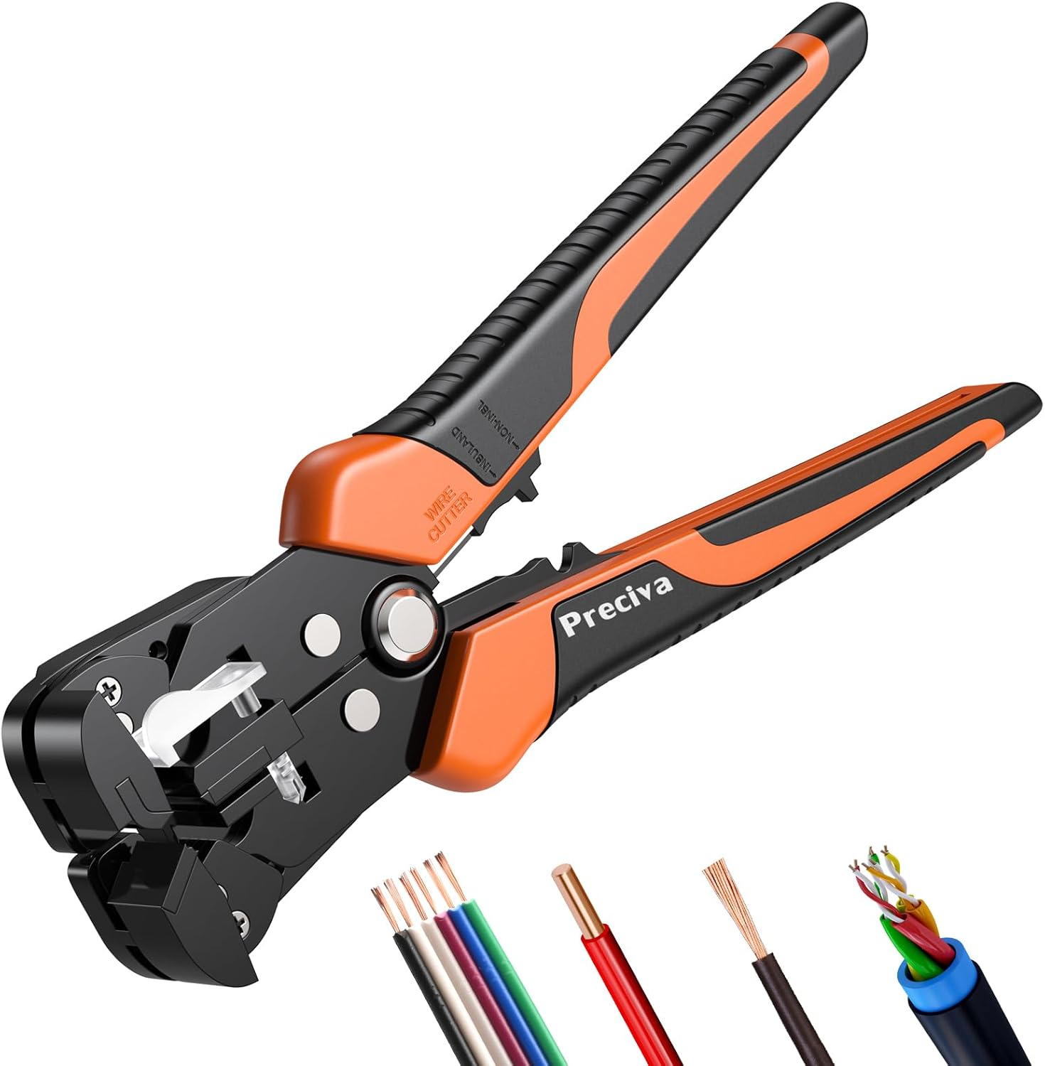 Wire Stripper, Preciva Automatic Cable Stripper and Cutter Tool Electrical for 0.2-6Mm&sup2; Cable, Self Adjustable Wire Stripper Plier