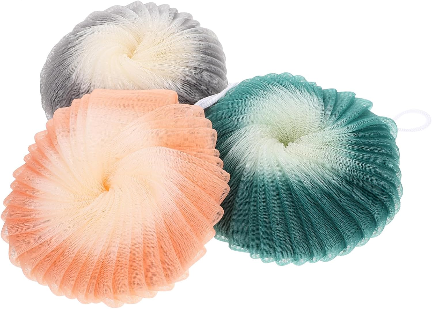 COOLHIYA 3Pcs Soft Exfoliating Bath Gentle Scrubber for Loofah Vibrant and Refreshing Shower image number 4