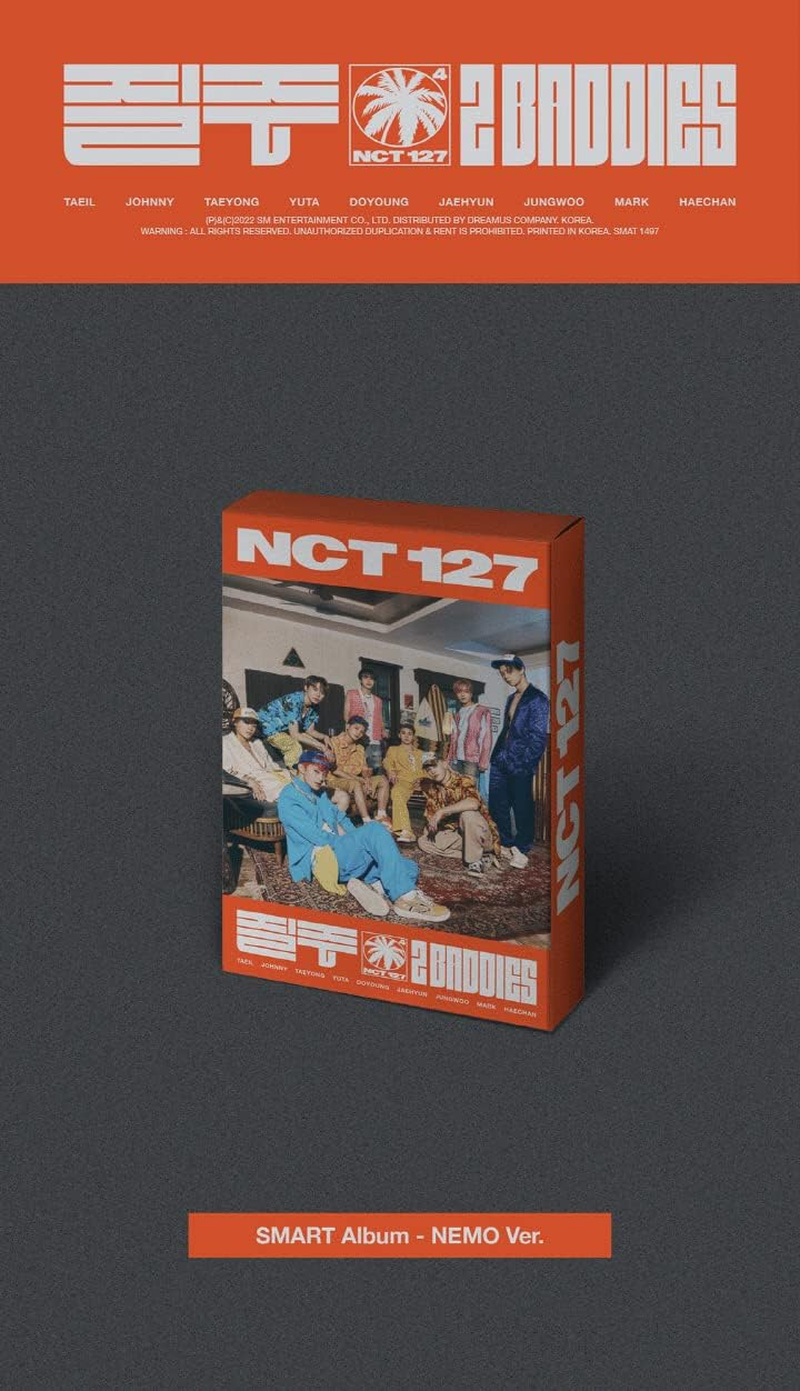 NCT 127 2 Baddies 4Th Album NEMO Platform Version 9P Image Card+1P QR Card+1Ea Sticker+Folding Paper+1P Photocard+Tracking Sealed