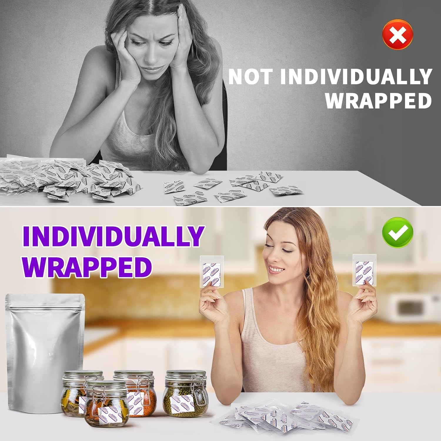 Individually Wrapped - Midukit Oxygen Absorbers for Food Storage 500Cc, 50 Packs, Food Grade Packs for Long Term Food Storage Survival, Mason Jars, Mylar Bags, Canning, Dehydrated, Preserved Foods image number 3