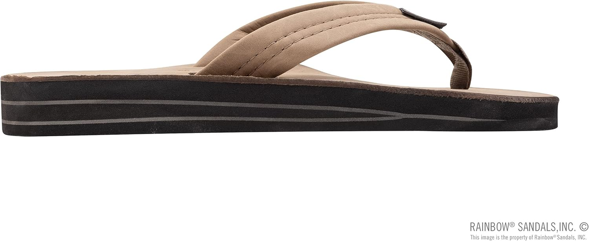 Rainbow Sandals Mens Luxury Leather - Double Layer Arch Support with 1" Strap image number 2