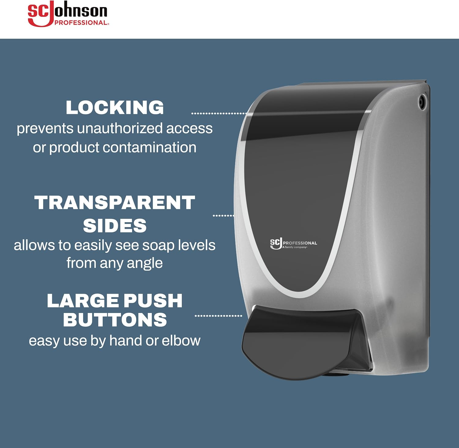 SC Johnson Professional Clear FOAM Dispenser and Refill Starter Kit, Wall Mount Soap Dispenser for Hand Soap, 1 Refresh Clear FOAM Hand Wash, 1 Liter Cartridge, 33.8 Fl. Oz., for Professional Use Only image number 4