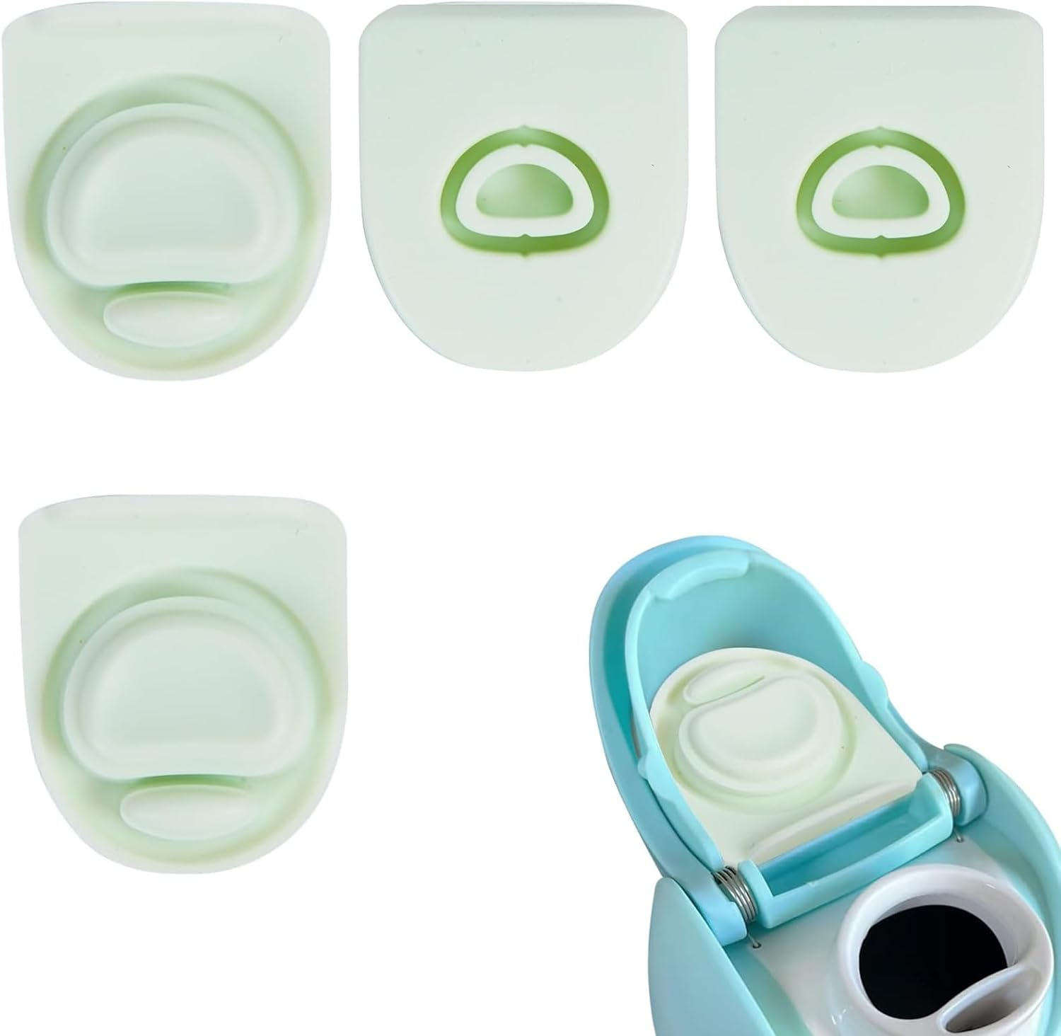 4 Pcs Silicone Stopper for Owala Water Bottle, Water Bottle Top Lid Replacement Parts for Owala,Replacement Accessories Bpa-Free (Mint)