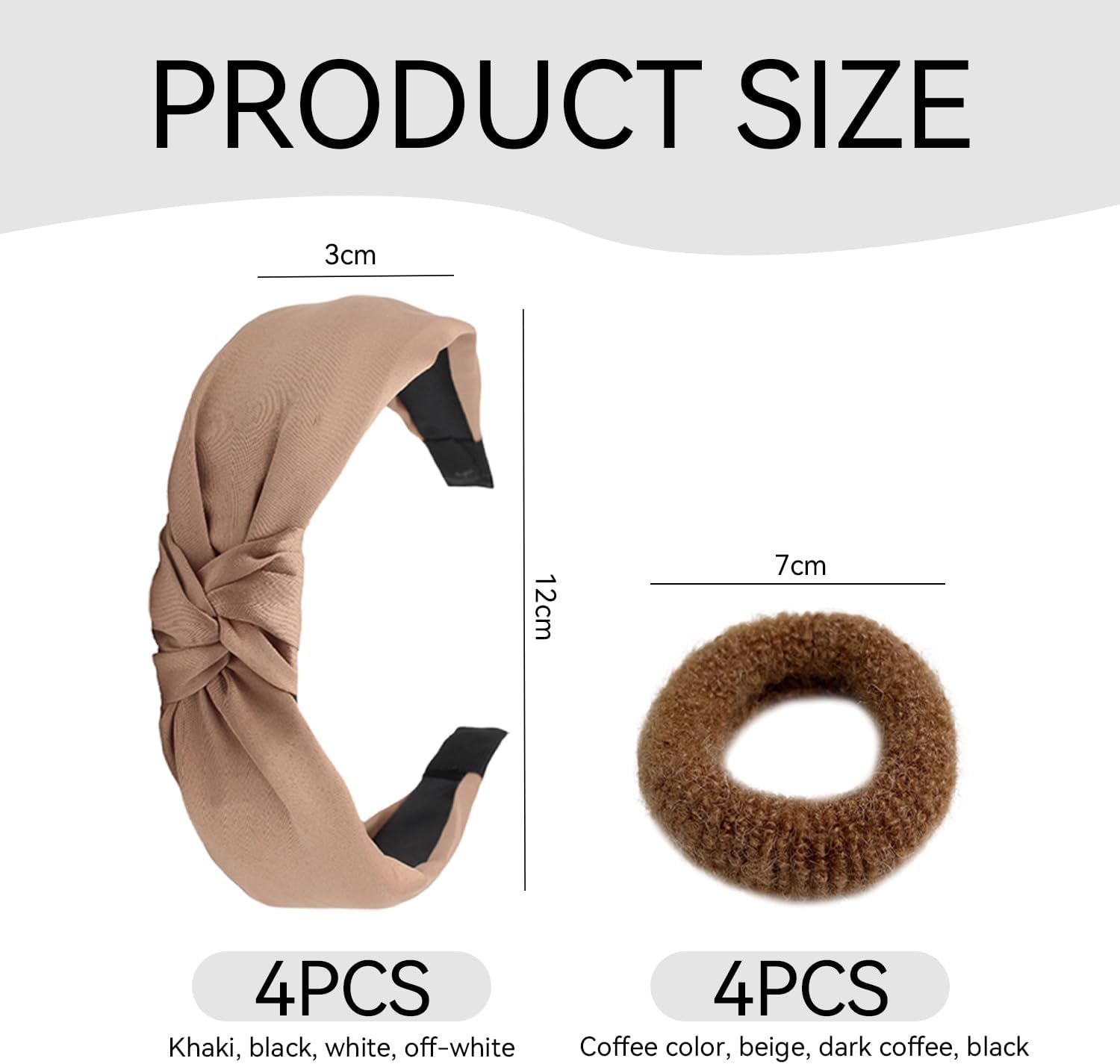 4-Piece Face Wash Hair Bands and 4-Piece Hair Rings Hair Fix Tools, Beauty and Skin Care Accessories, Suitable for Face Washing, Makeup and Spa Care image number 4